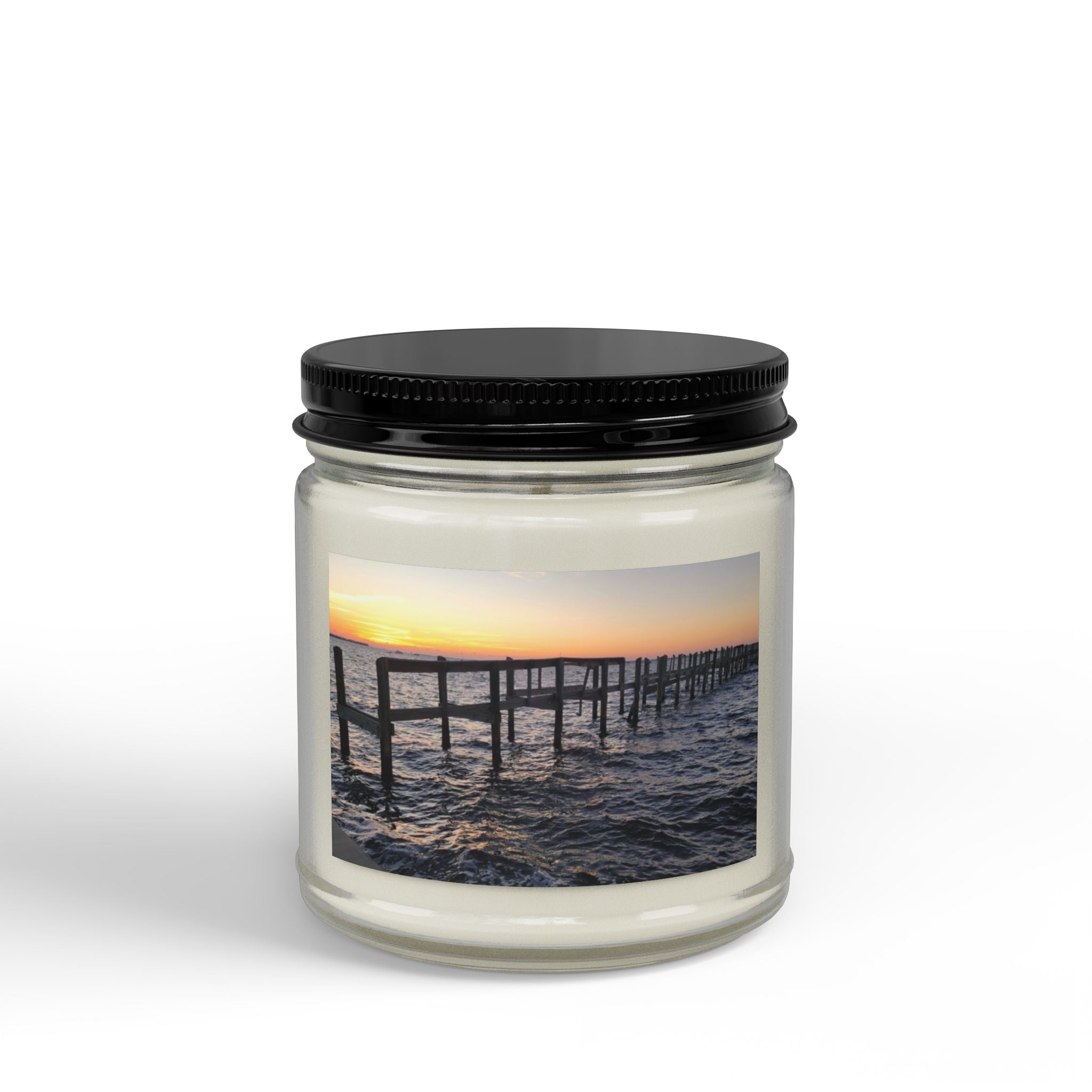 Coastal Sunset Soy Candle — Amber Jar with Black Lid (4oz & 9oz)