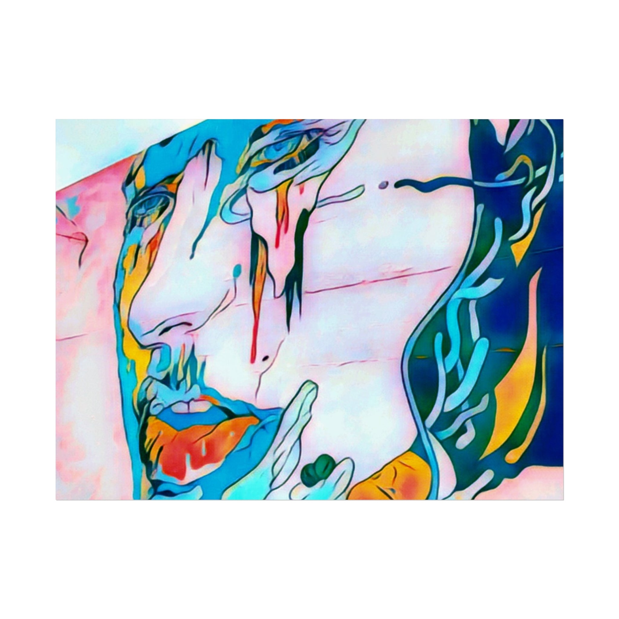 Abstract Colorful Portrait Fine Art Poster