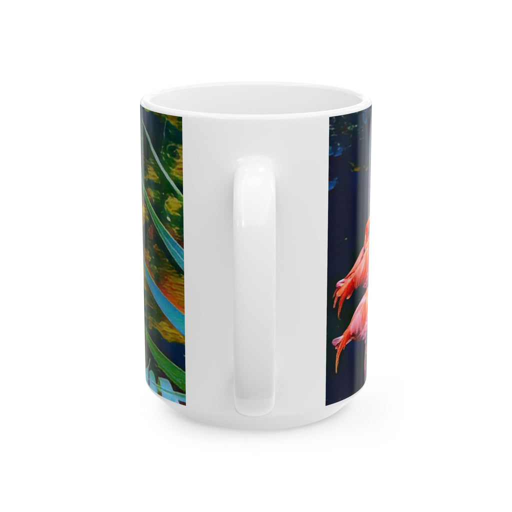 Flamingo Garden Ceramic Mug — Tropical Floral 11oz & 15oz