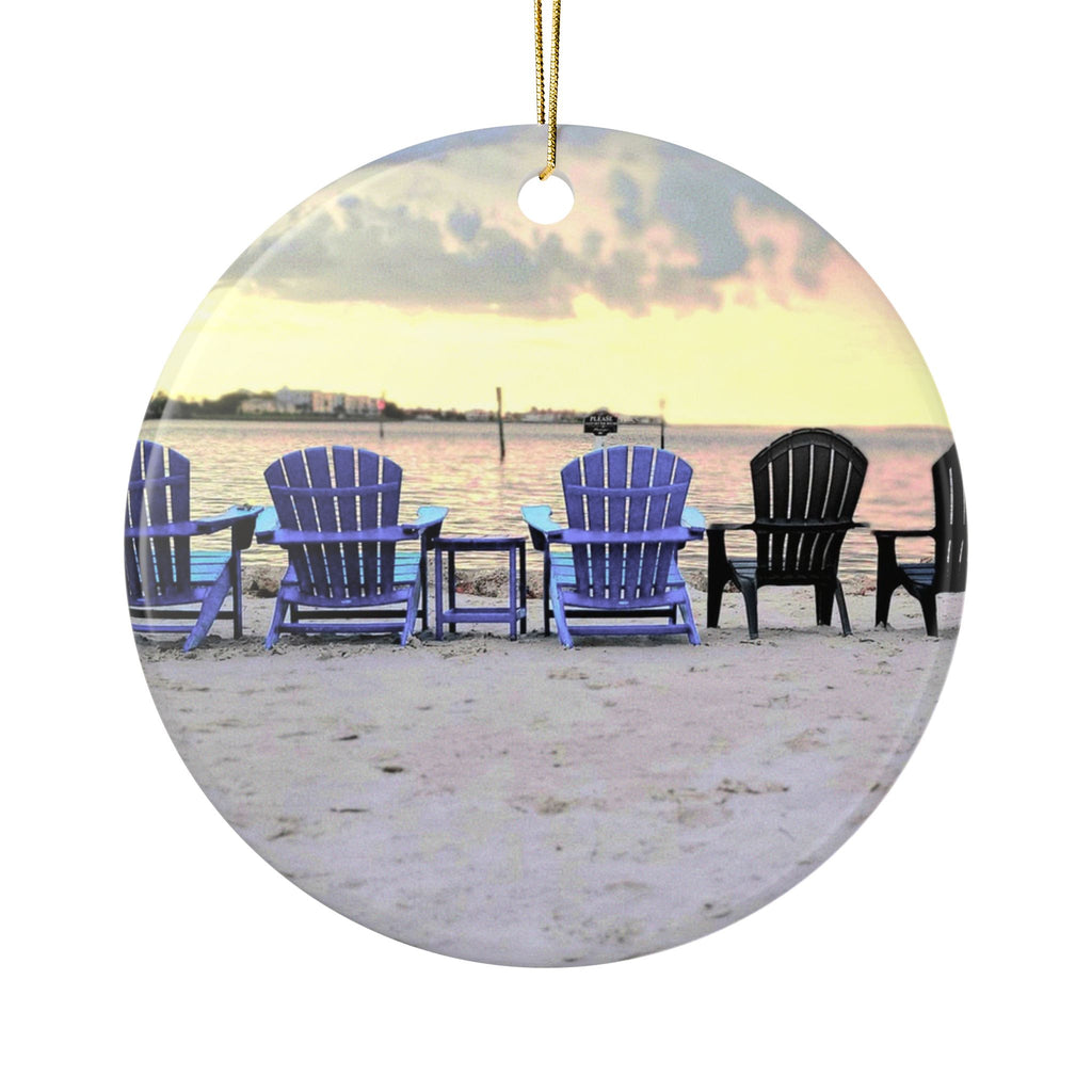 beach f.r.i.e.n.d.s  2 sided ceramic ornament