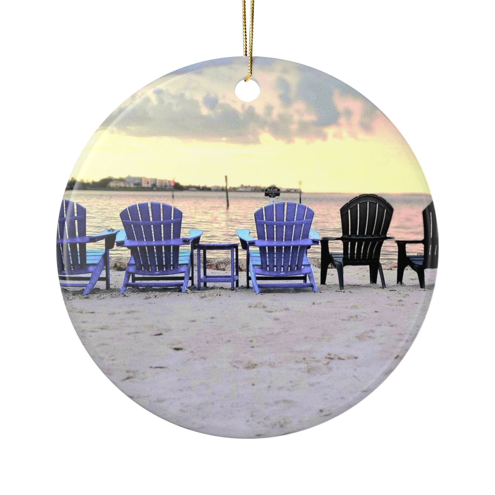 beach f.r.i.e.n.d.s  2 sided ceramic ornament
