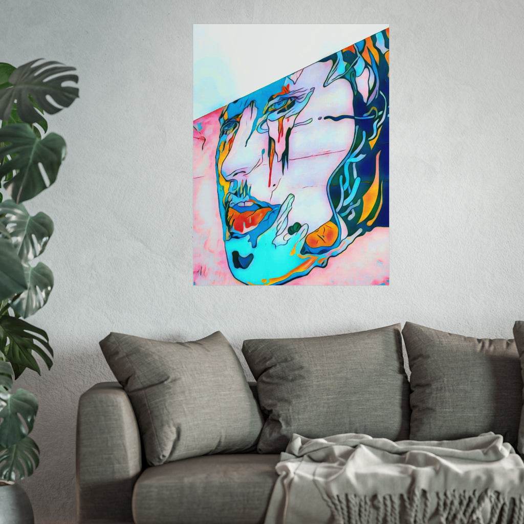 Abstract Colorful Portrait Fine Art Poster
