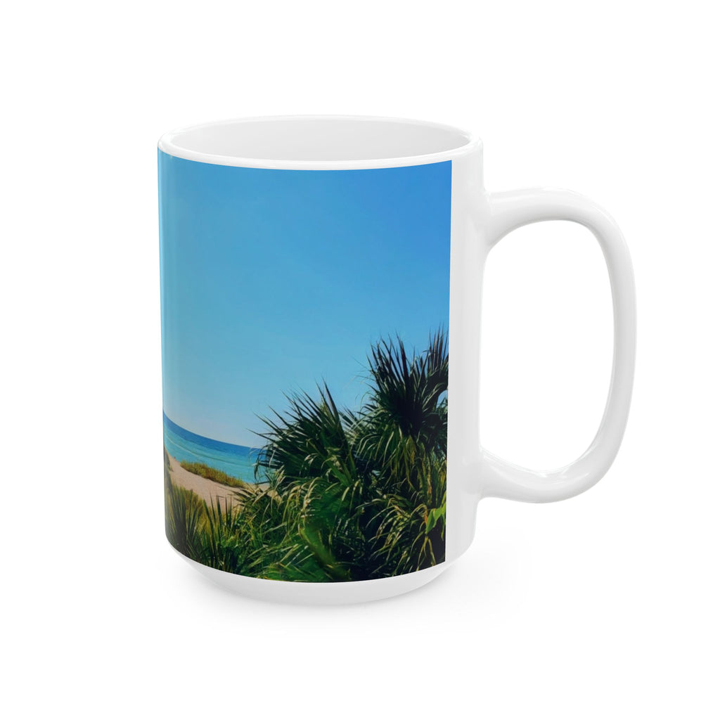 Beach Landscape Ceramic Mug — Ocean Dunes Photo Coffee Cup (11oz or 15oz)