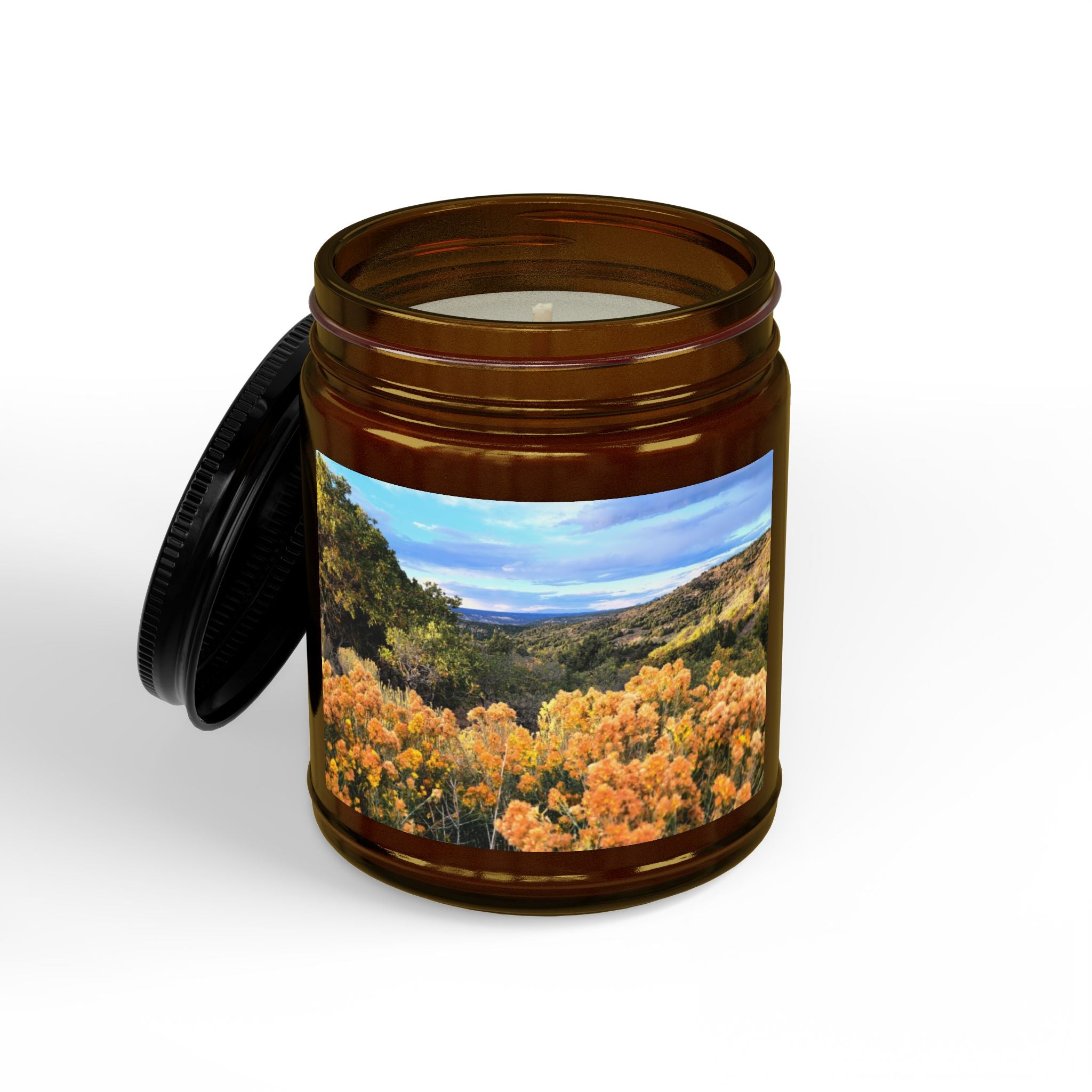 Autumn Hills Soy Candle — 4oz & 9oz Scented Jar with Black Lid