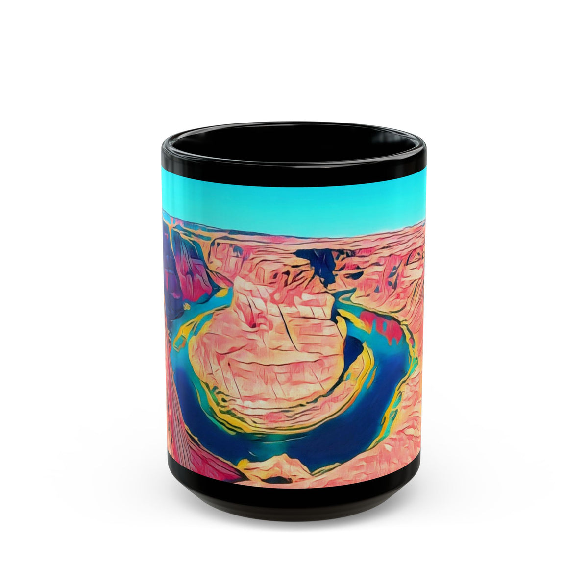 Desert Canyon Art Mug — Vibrant Horseshoe Bend Landscape Ceramic Coffee Cup