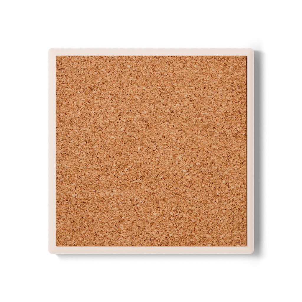 Beach Palm Ceramic Coaster — Tropical Ocean Sunset Drink Coaster