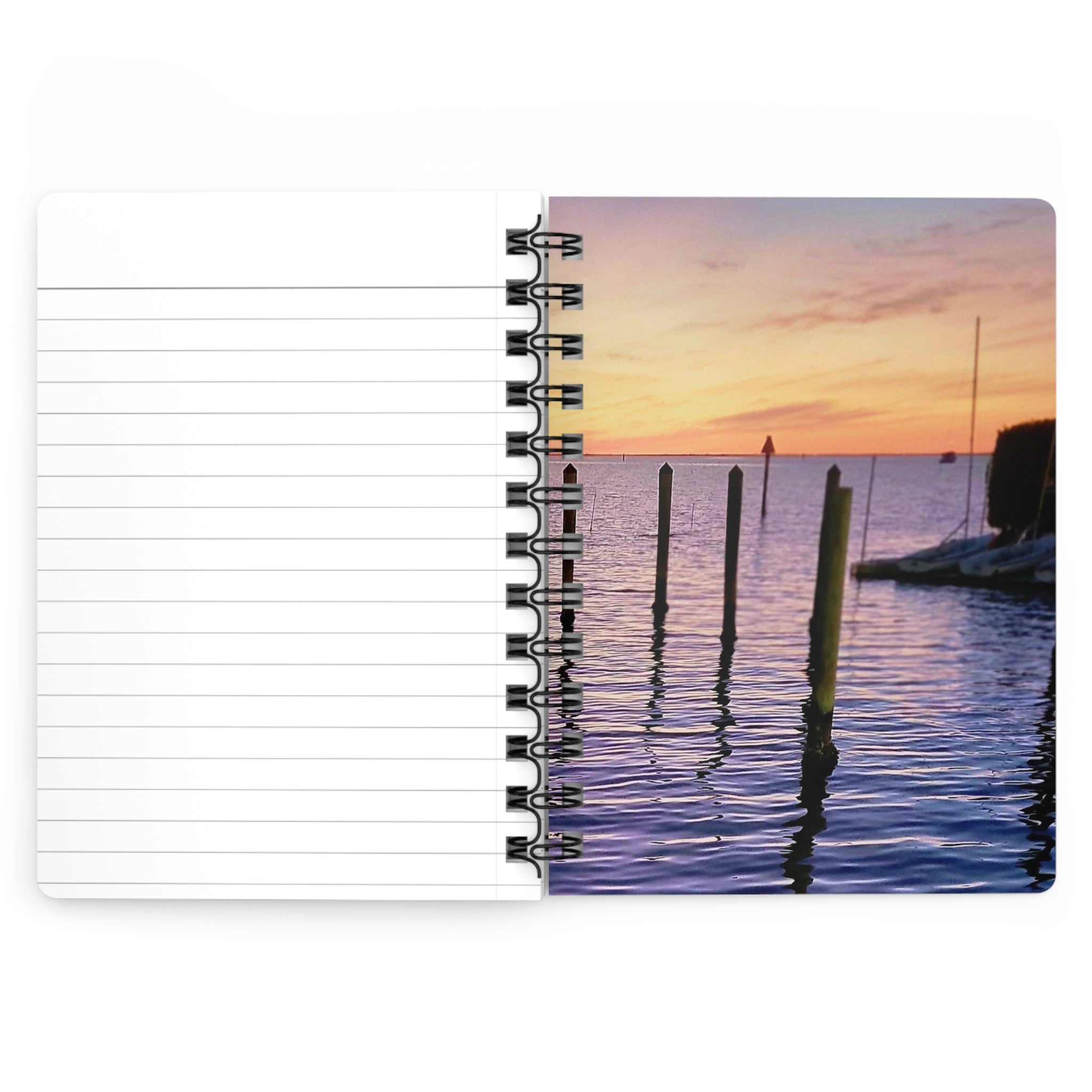 Sunset Harbor Spiral Notebook — Coastal Sunset Journal