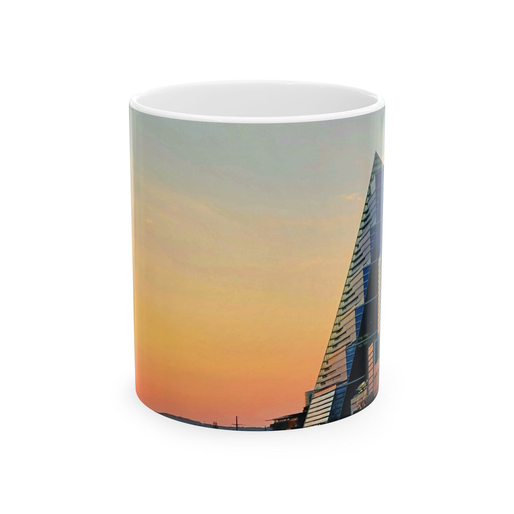 City Skyline Sunset Mug — Modern Urban Architecture Coffee Cup (11oz/15oz)