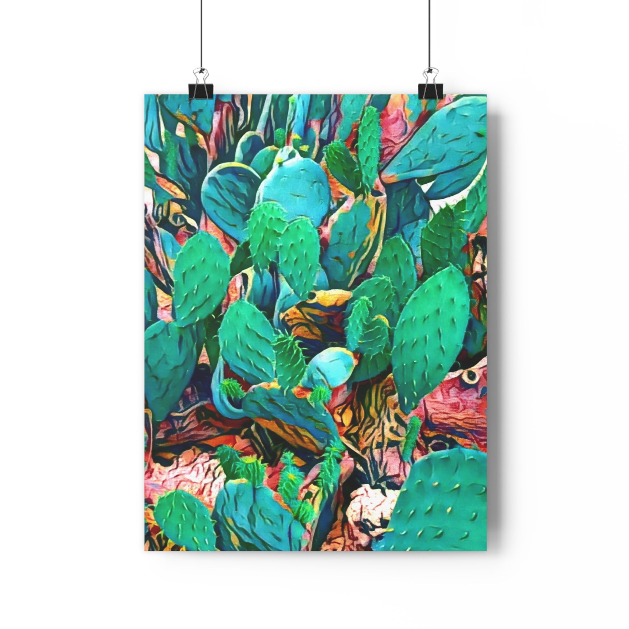 Prickly Pear Cactus Giclée Art Print — Vibrant Botanical Wall Art
