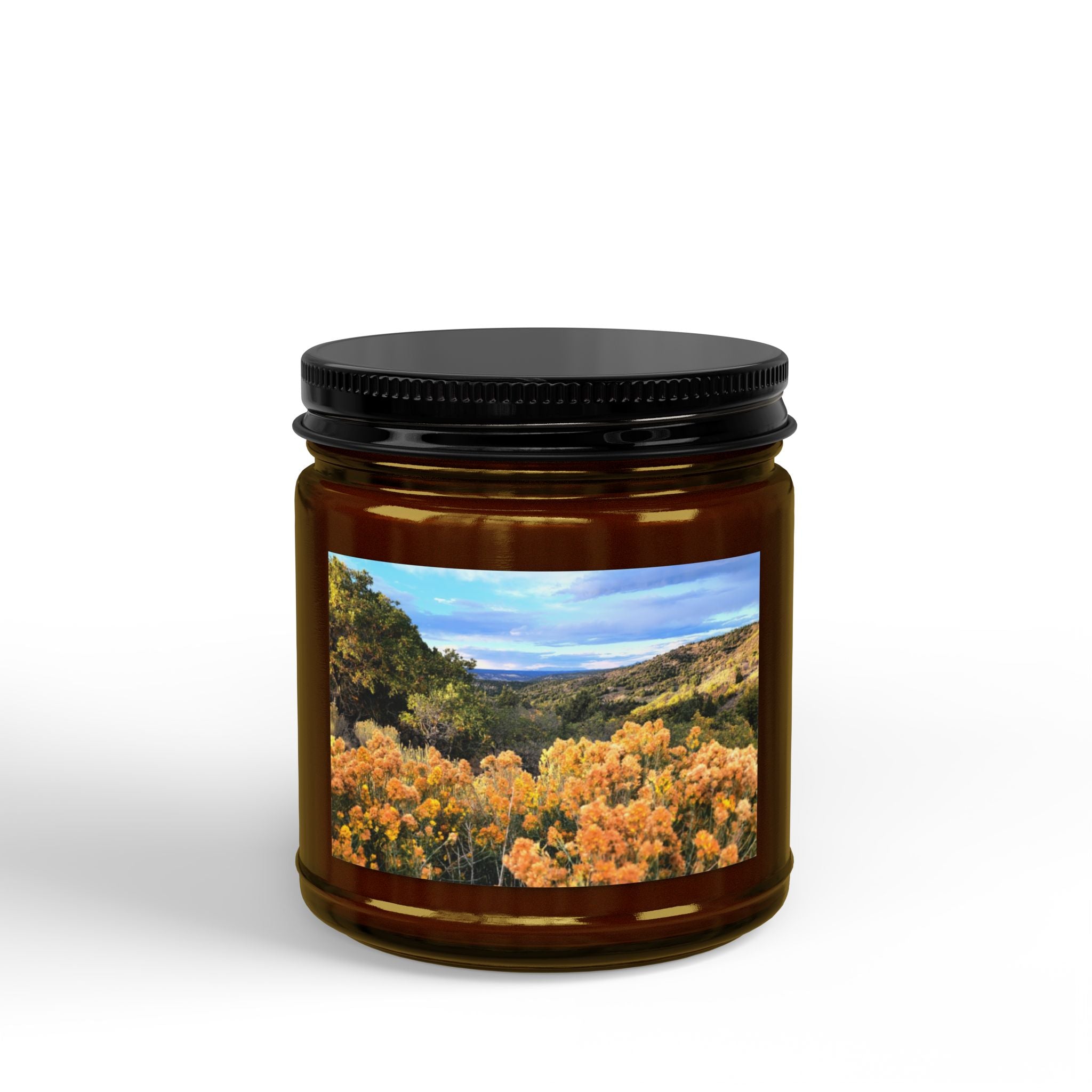 Autumn Hills Soy Candle — 4oz & 9oz Scented Jar with Black Lid