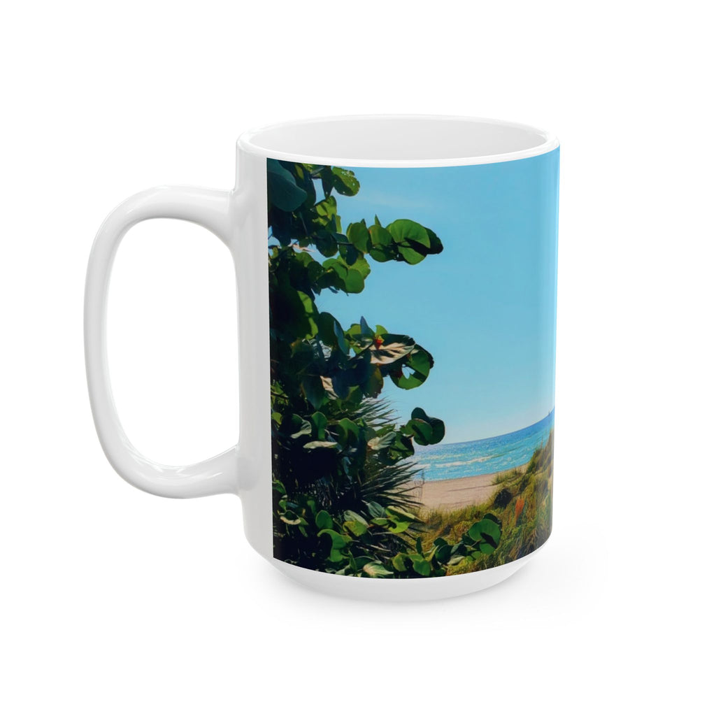 Beach Landscape Ceramic Mug — Ocean Dunes Photo Coffee Cup (11oz or 15oz)