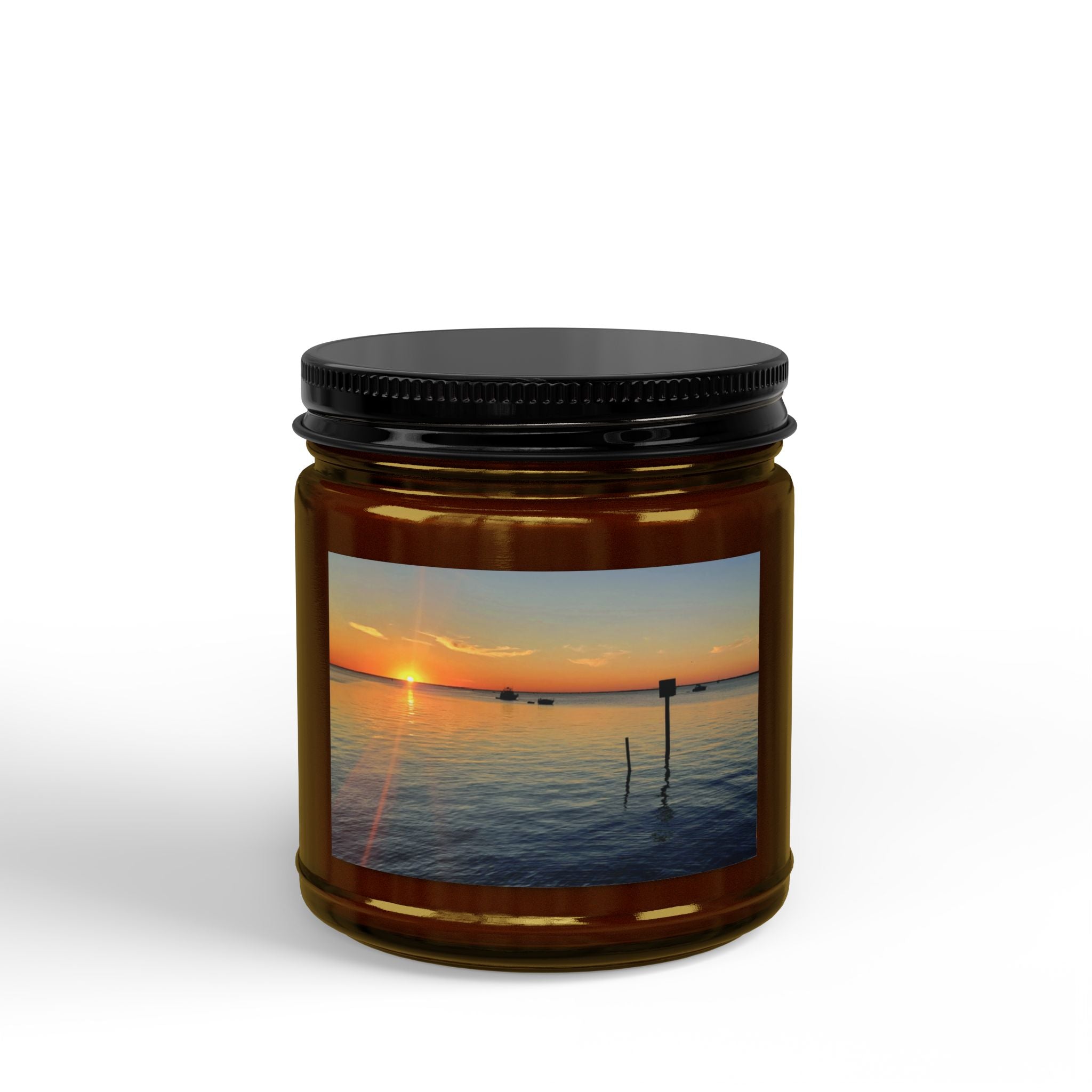 Sunset Harbor Scented Soy Candle – Amber Jar (4oz & 9oz)