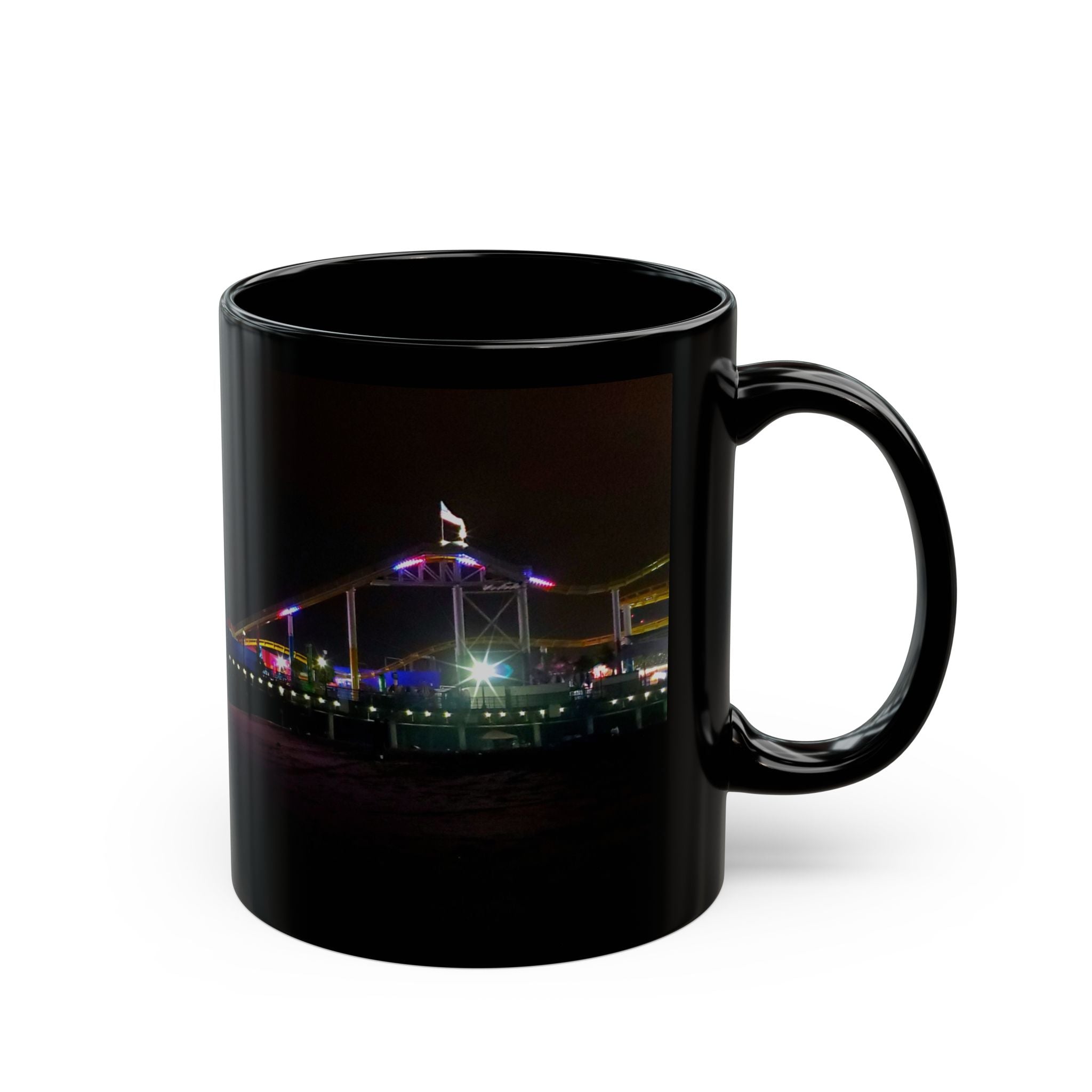 Where Trix are for kids - Blackout Mug — Black Coffee Cup with Pier Lights
