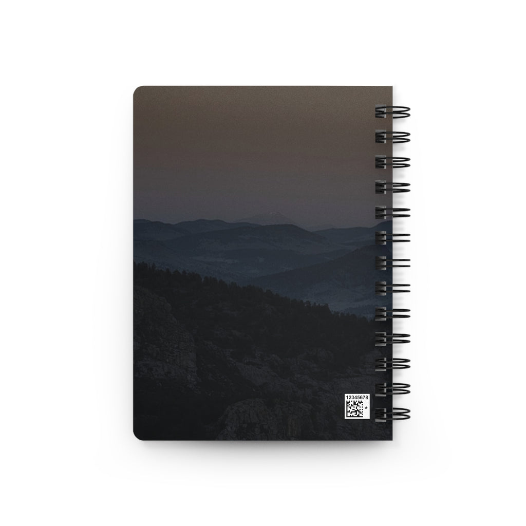 Moonlit Mountain Spiral Journal — Scenic Full Moon Notebook for Travel, Nature & Nighttime Journaling