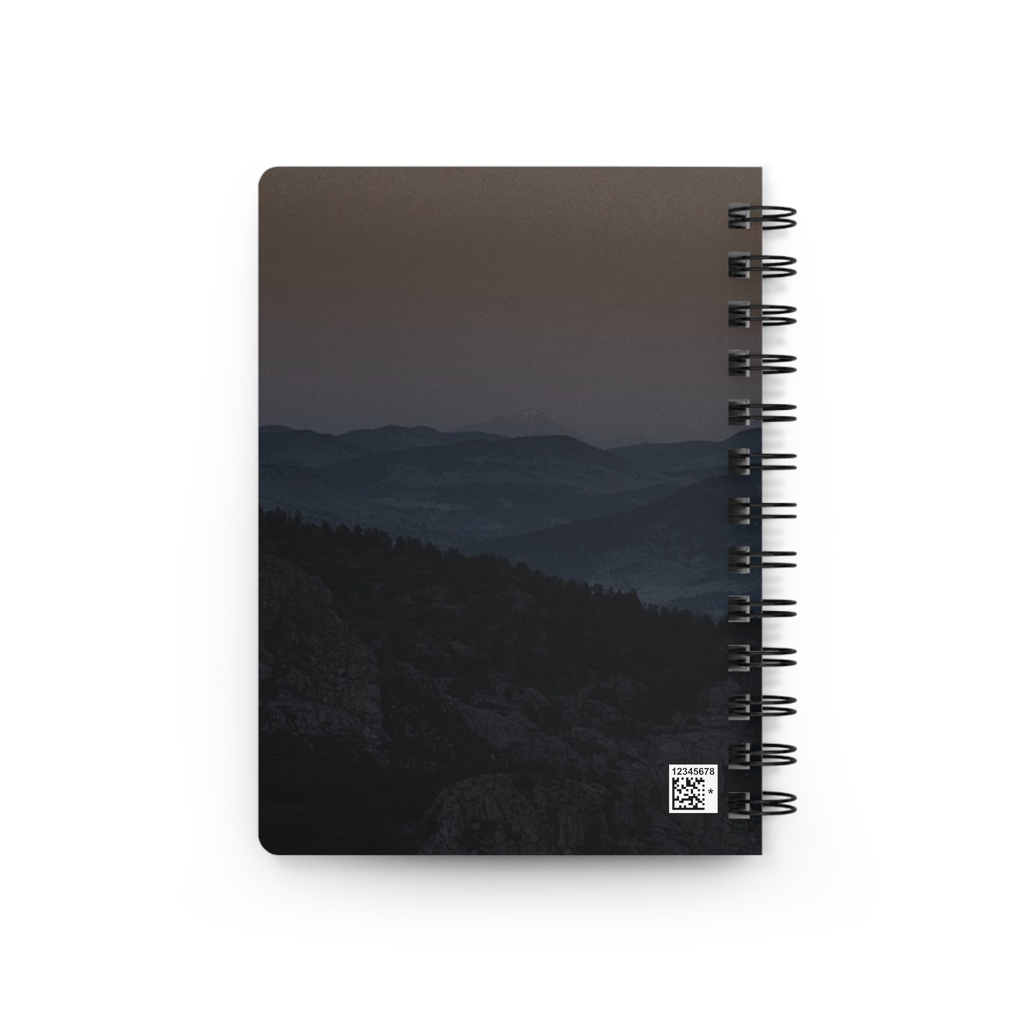 Moonlit Mountain Spiral Journal — Scenic Full Moon Notebook for Travel, Nature & Nighttime Journaling