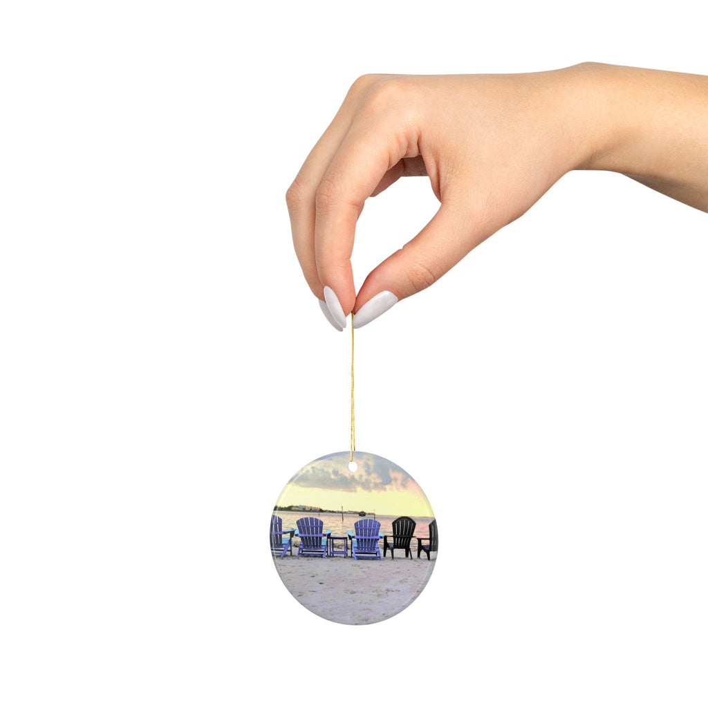 beach f.r.i.e.n.d.s  2 sided ceramic ornament