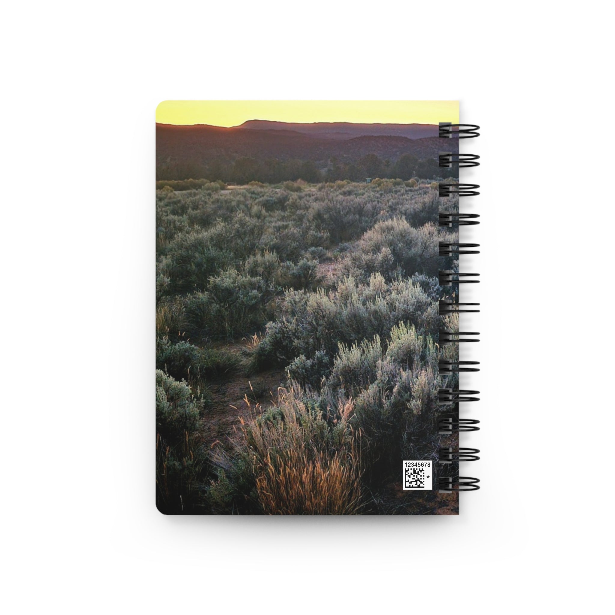 Sunset Sagebrush Spiral Journal — Nature Photography Notebook