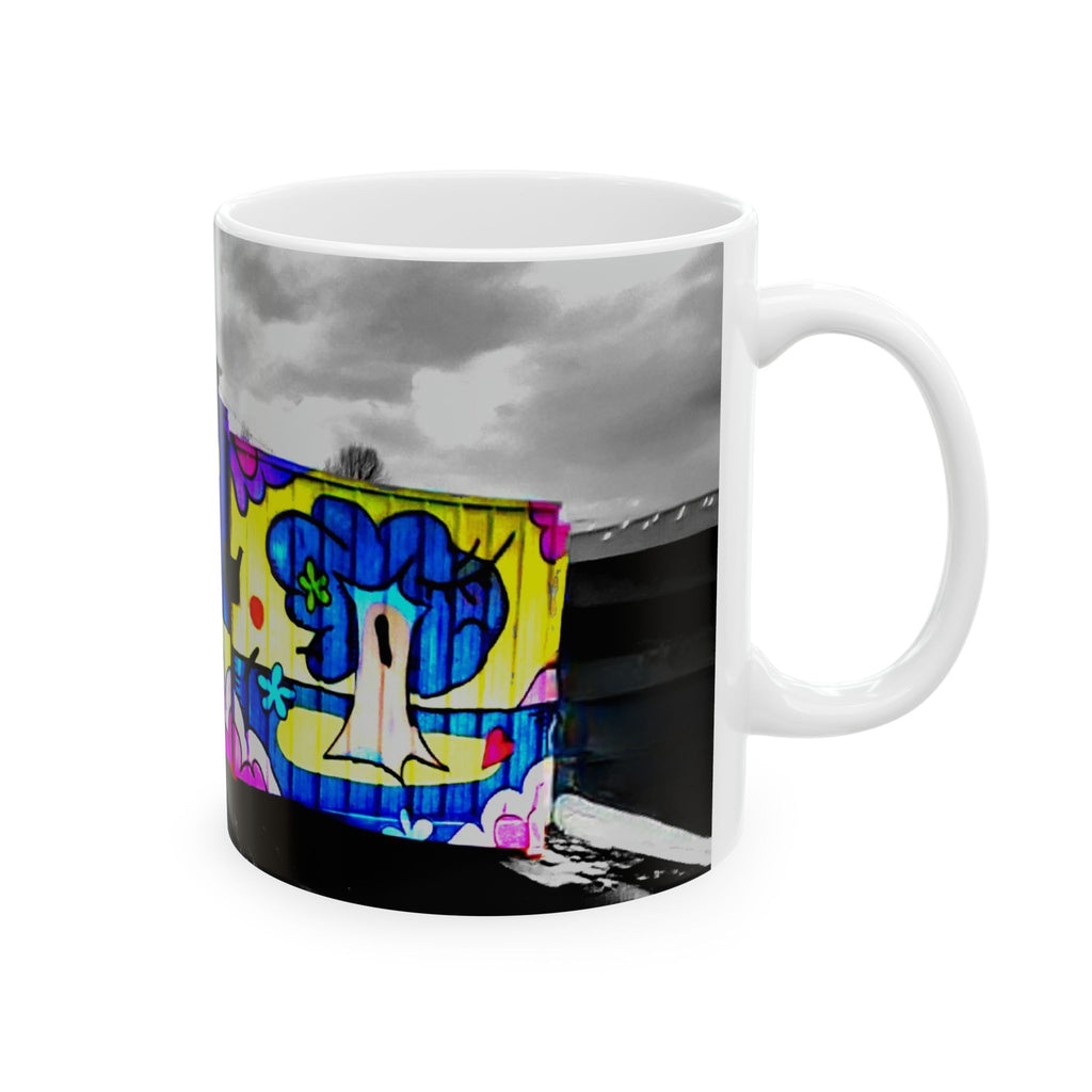 Graffiti Street Art Ceramic Mug — Colorful Urban Mural Coffee Cup (11oz/15oz)