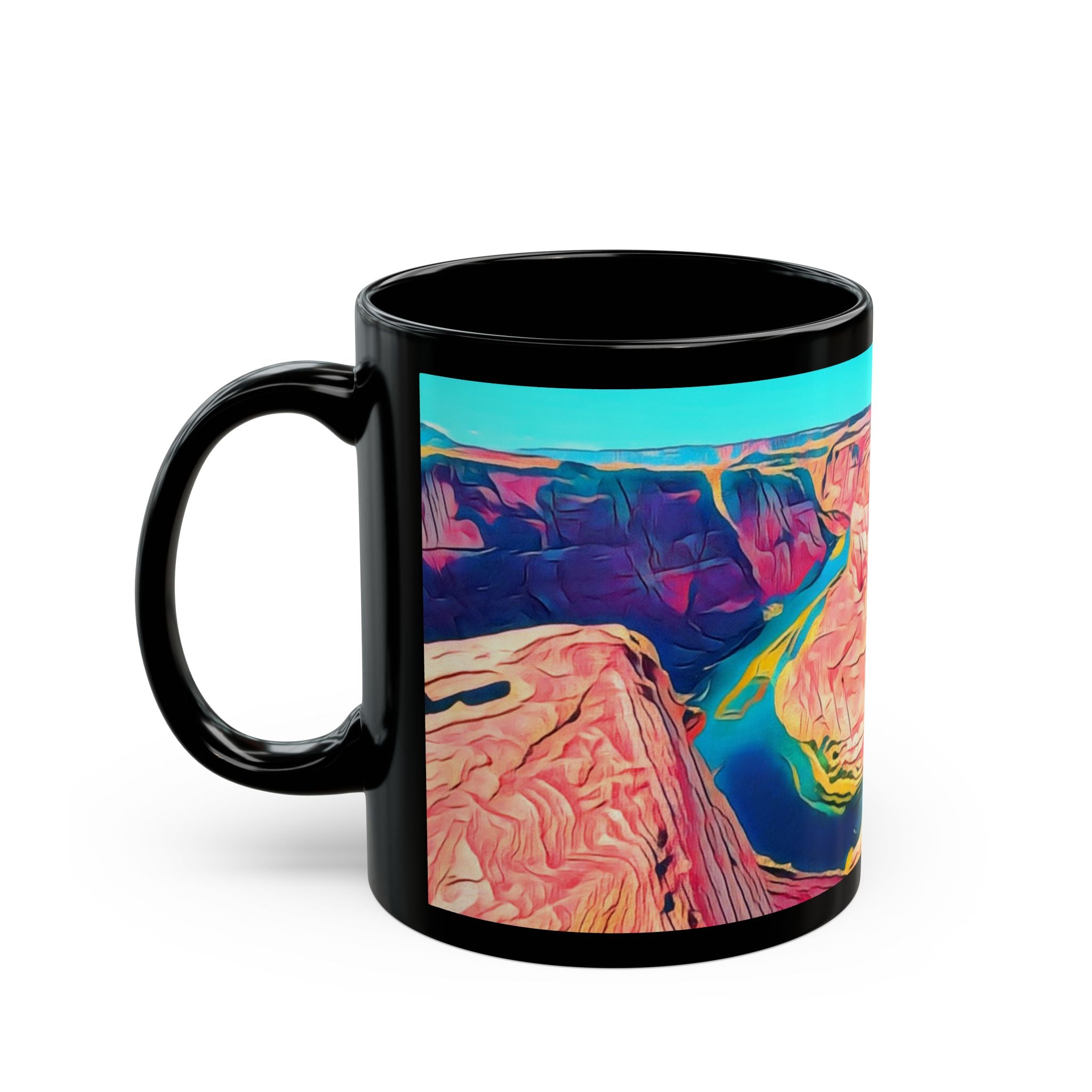 Desert Canyon Art Mug — Vibrant Horseshoe Bend Landscape Ceramic Coffee Cup