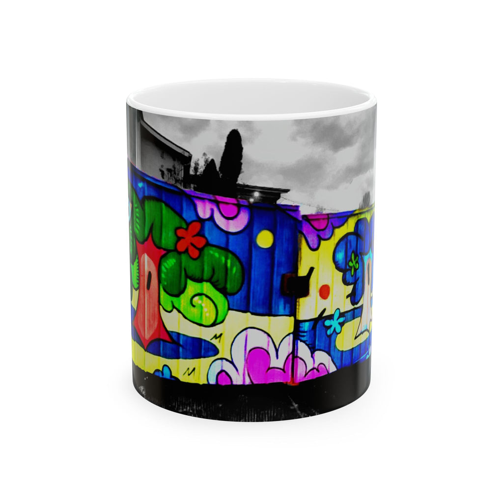 Graffiti Street Art Ceramic Mug — Colorful Urban Mural Coffee Cup (11oz/15oz)