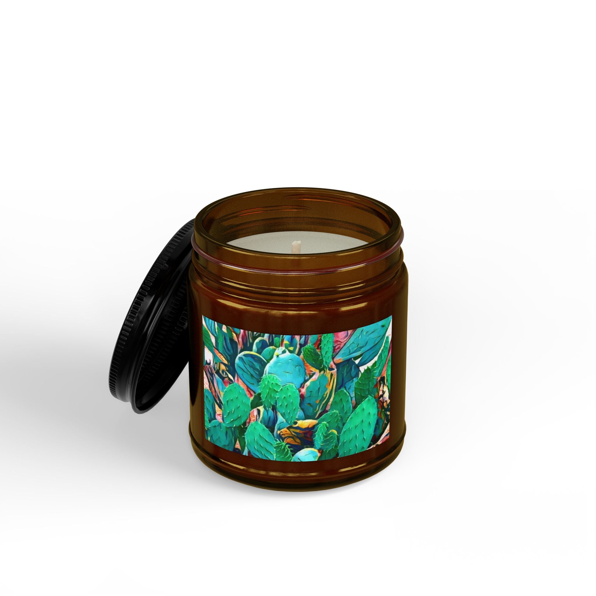 Cactus Garden Soy Candle — 4oz & 9oz Scented Jar with Black Lid