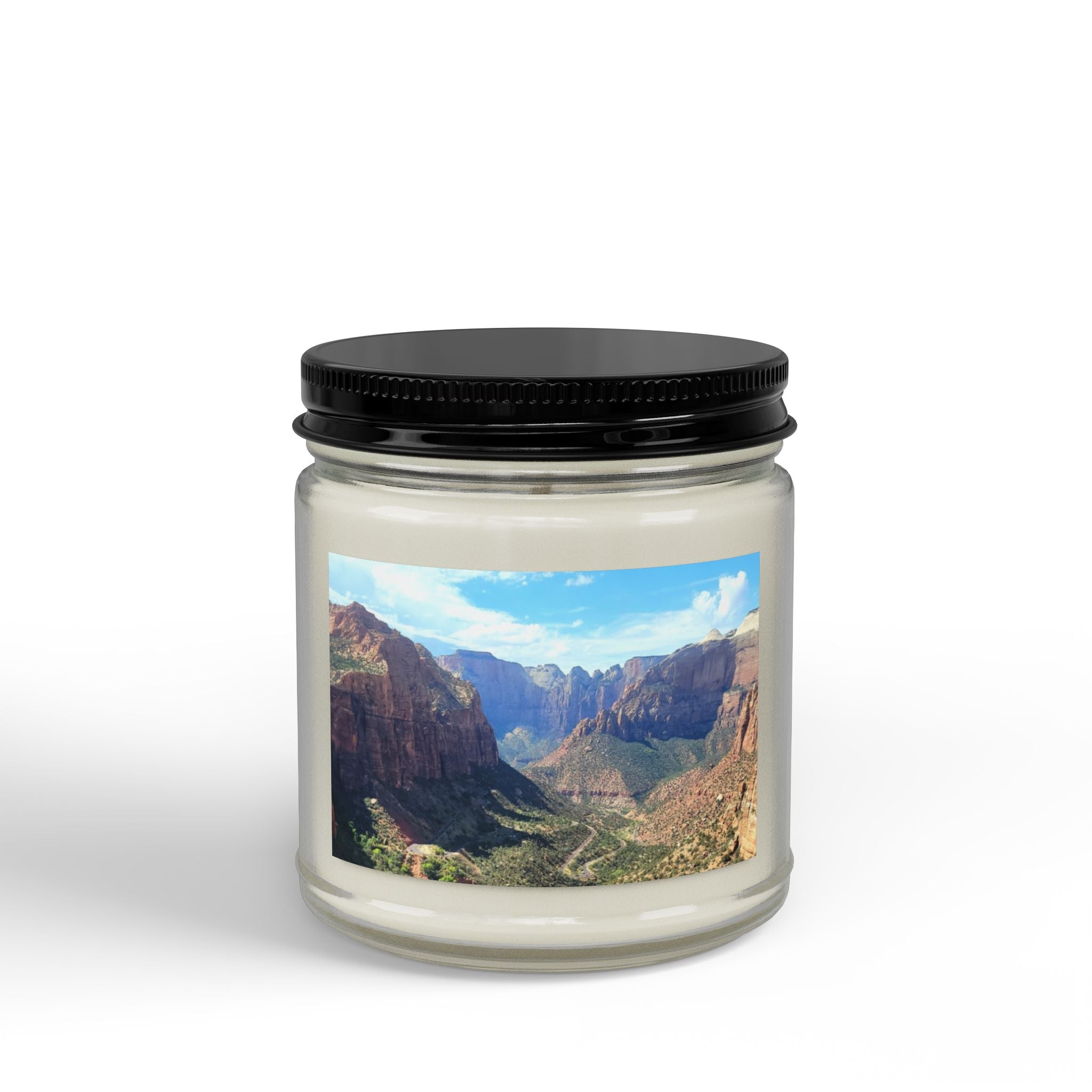 Soy Candle — Canyon Vista Scented Candle (4oz & 9oz, Black Lid)