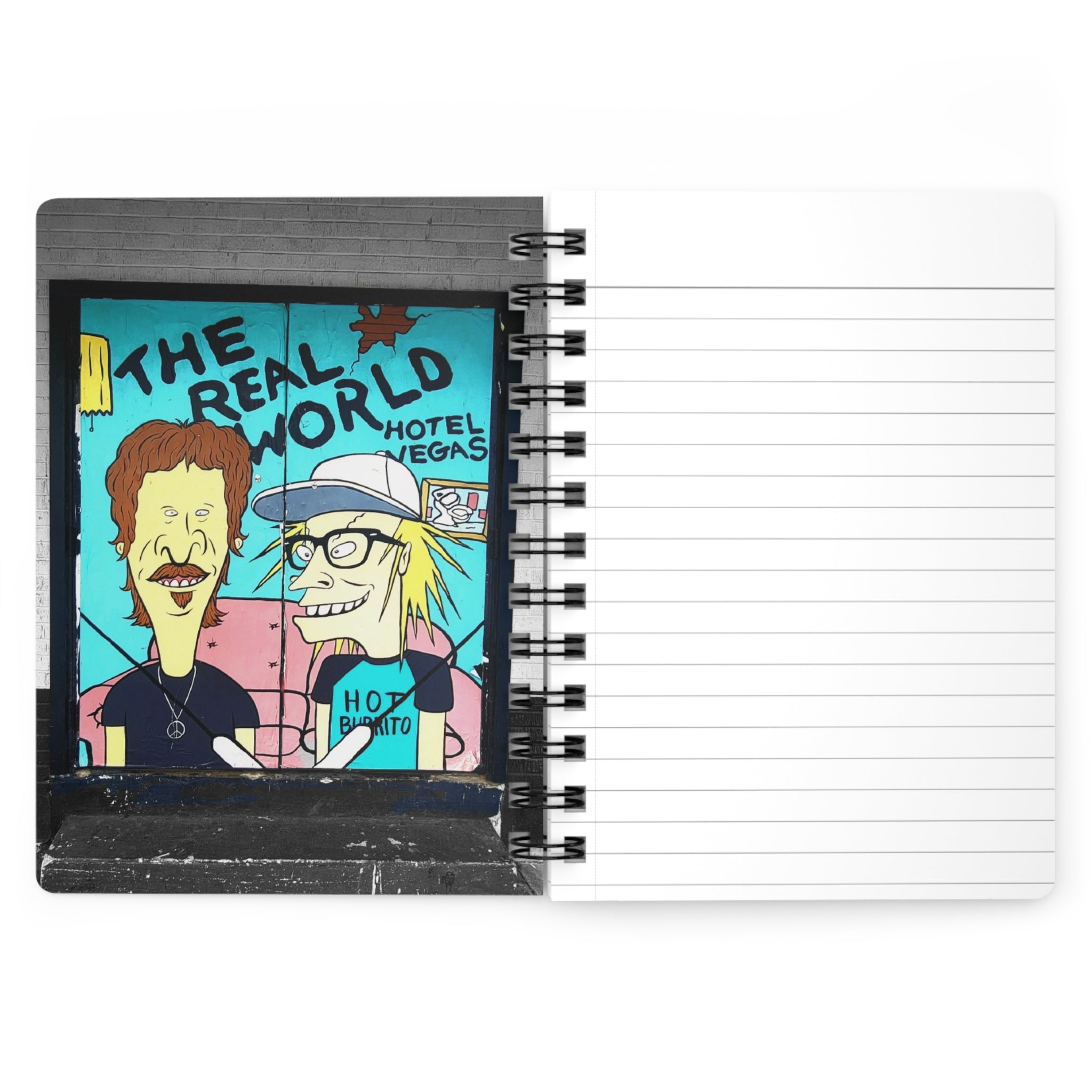 Real World Las Vegas Spiral Journal — Illustrated Beavis & Butt-Head Style Notebook