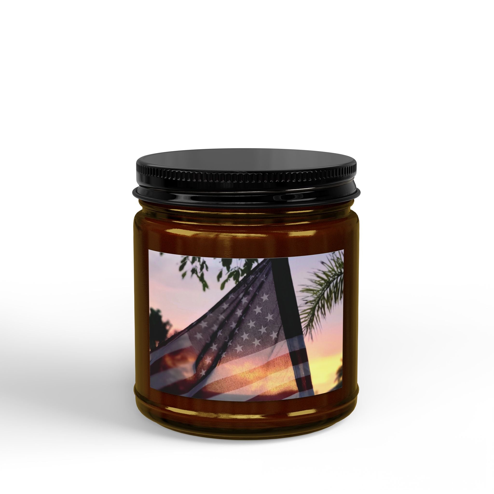 Patriotic Sunset Soy Candle — 4oz & 9oz Amber Jar