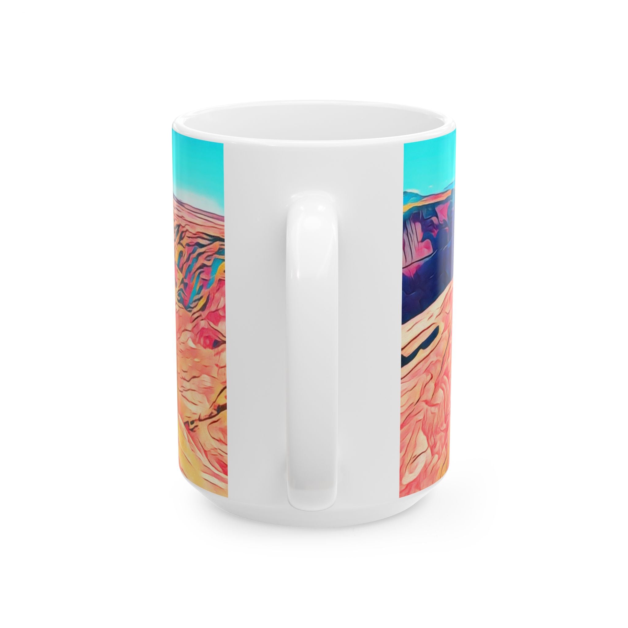 Grand Canyon Abstract Ceramic Mug — Colorful Canyon Landscape Coffee Cup (11oz, 15oz)