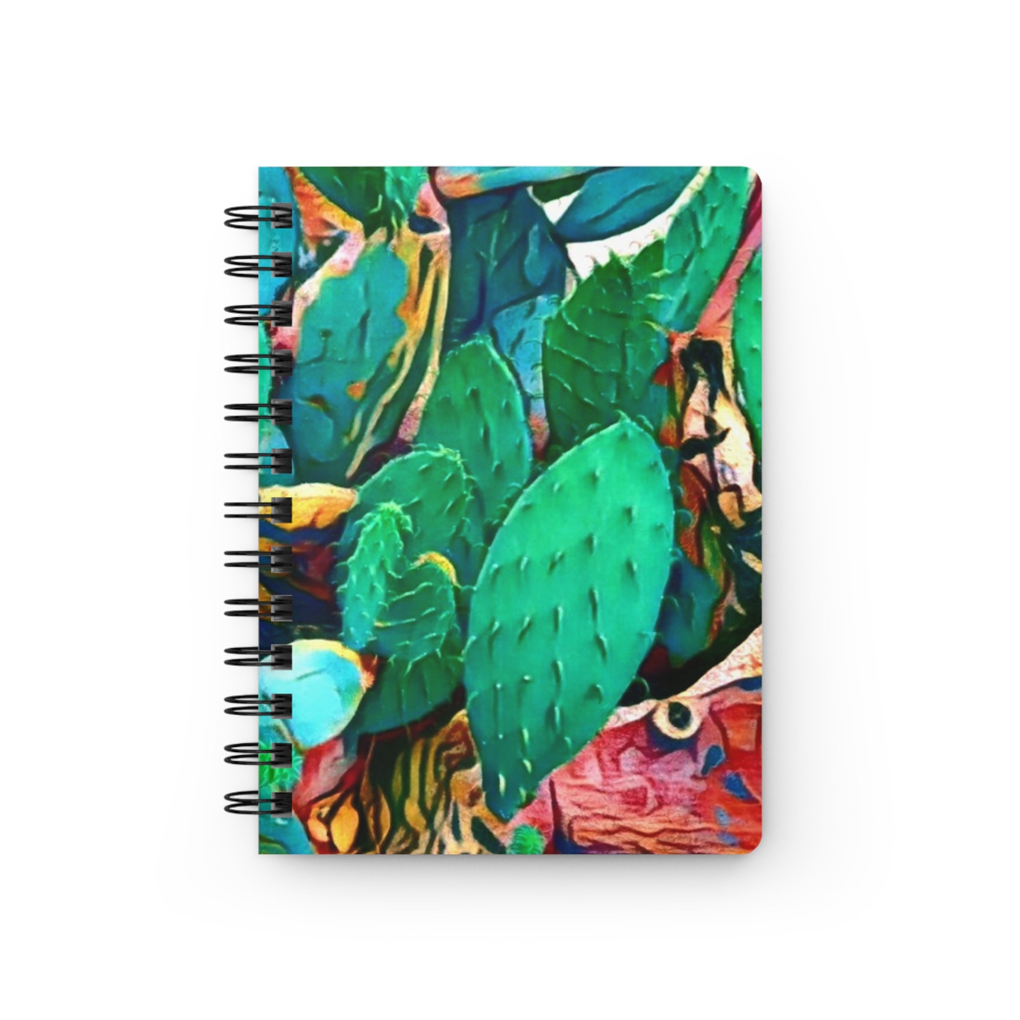 Cactus Garden Spiral Notebook — Vibrant Green Succulent Journal
