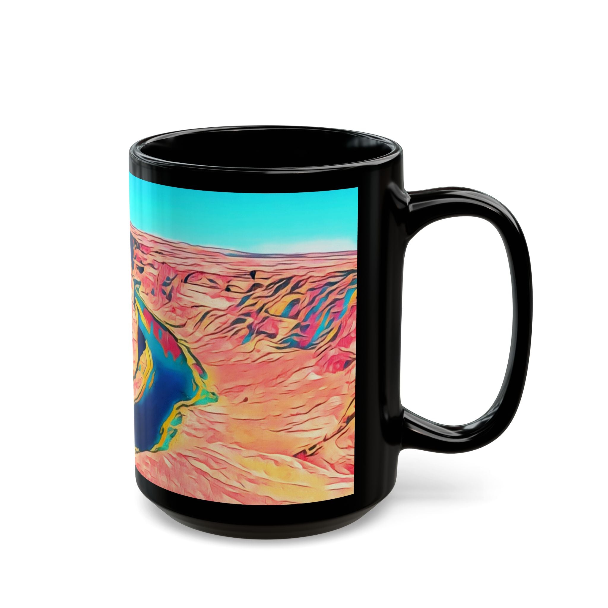 Desert Canyon Art Mug — Vibrant Horseshoe Bend Landscape Ceramic Coffee Cup