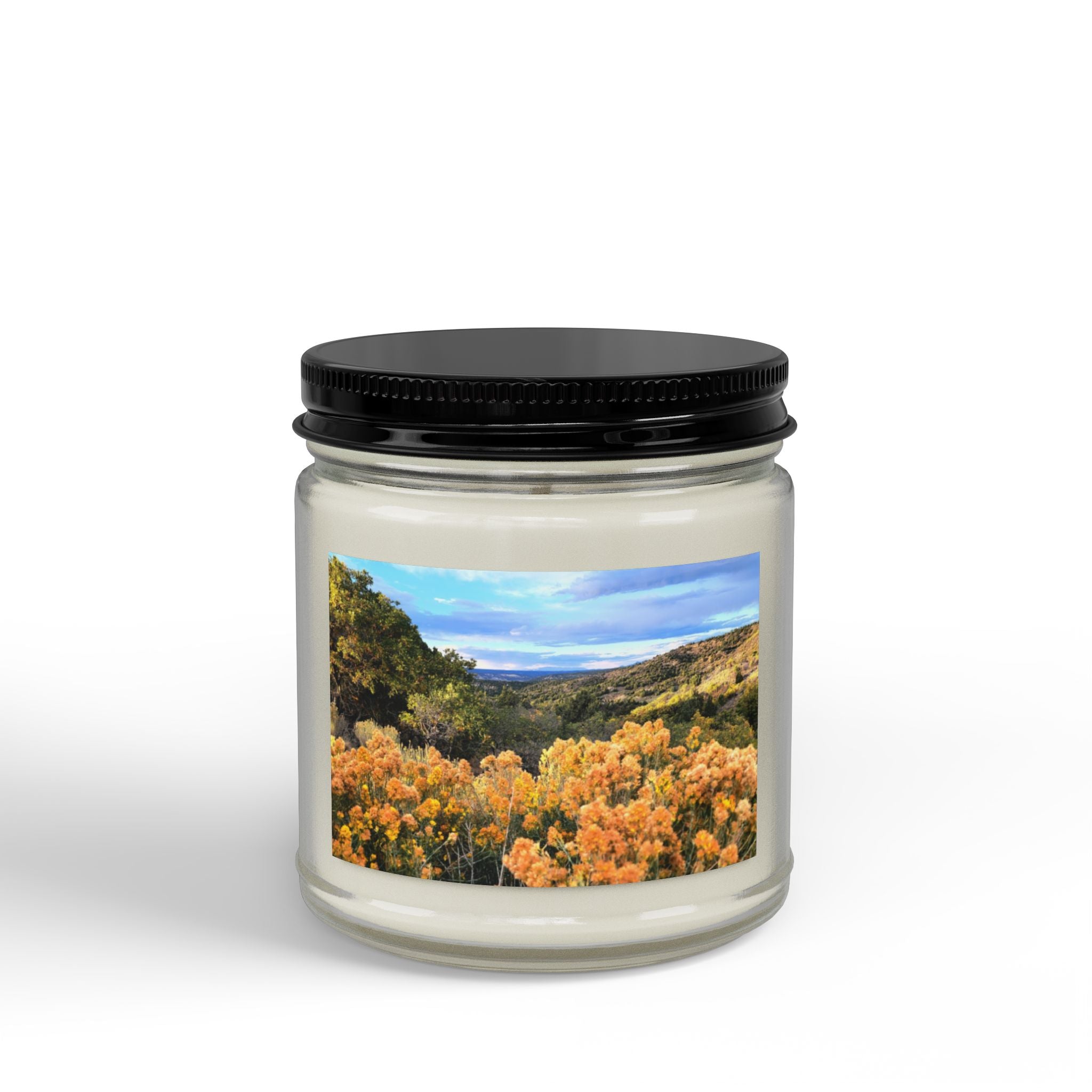 Autumn Hills Soy Candle — 4oz & 9oz Scented Jar with Black Lid