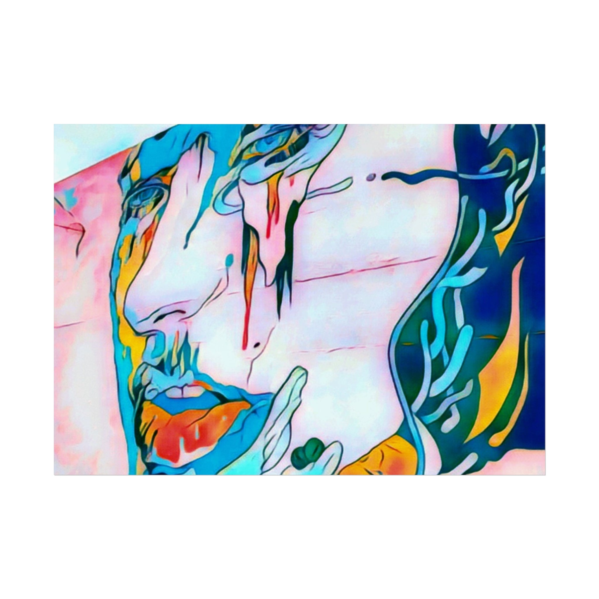 Abstract Colorful Portrait Fine Art Poster