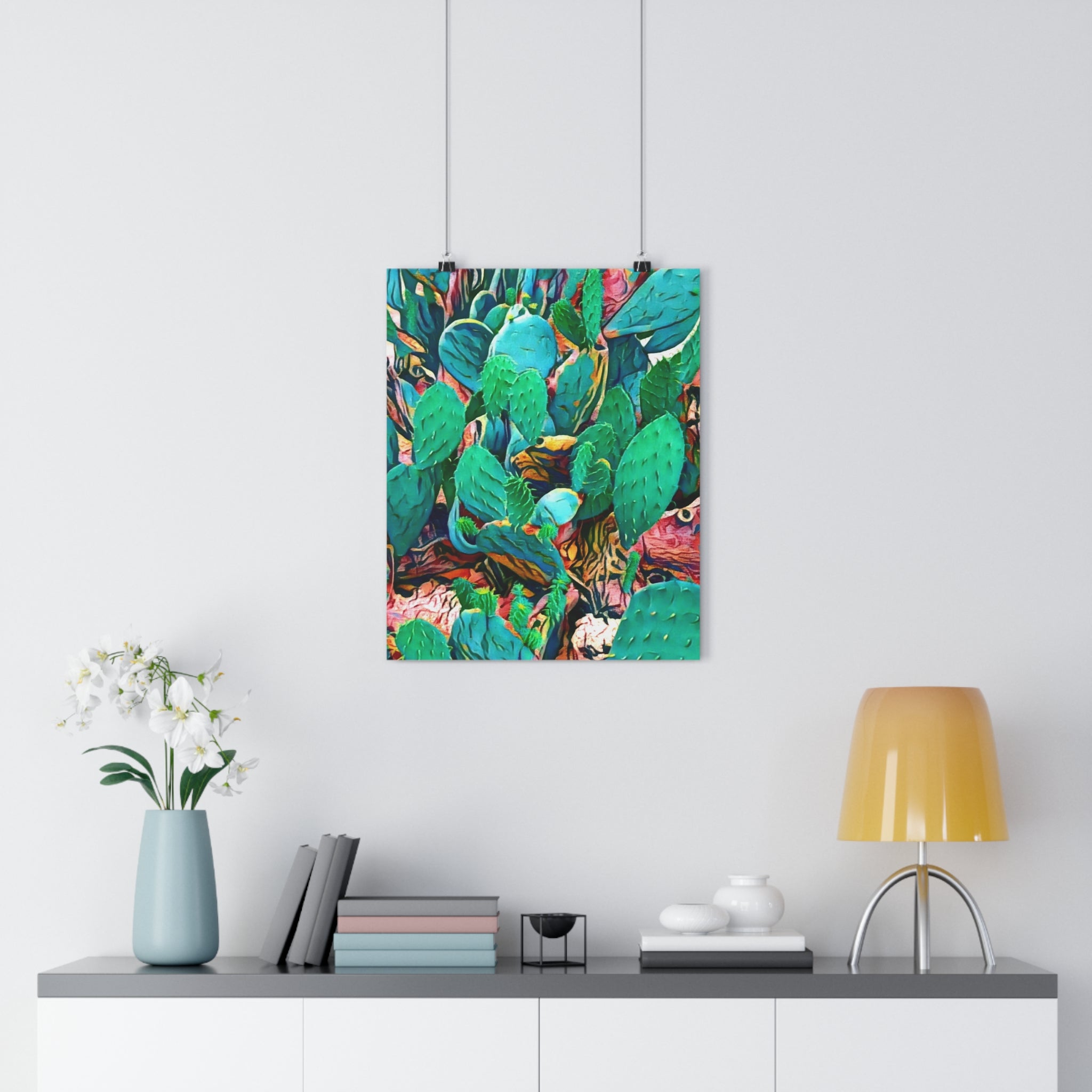 Prickly Pear Cactus Giclée Art Print — Vibrant Botanical Wall Art