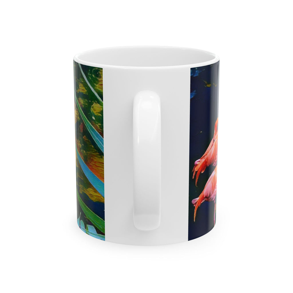 Flamingo Garden Ceramic Mug — Tropical Floral 11oz & 15oz