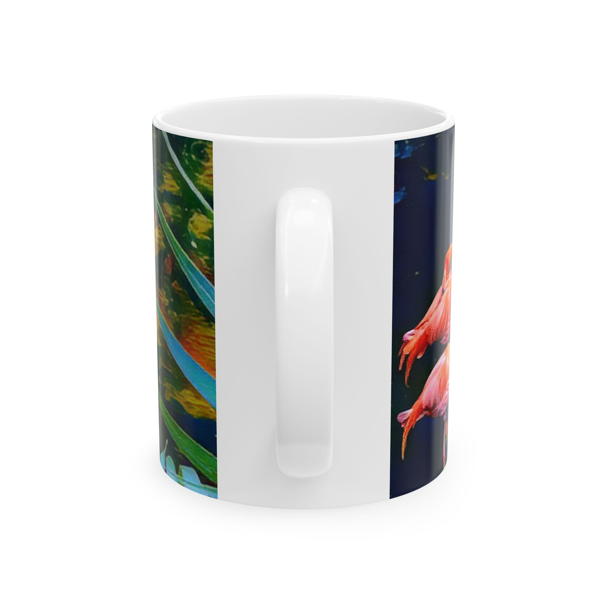 Flamingo Garden Ceramic Mug — Tropical Floral 11oz & 15oz
