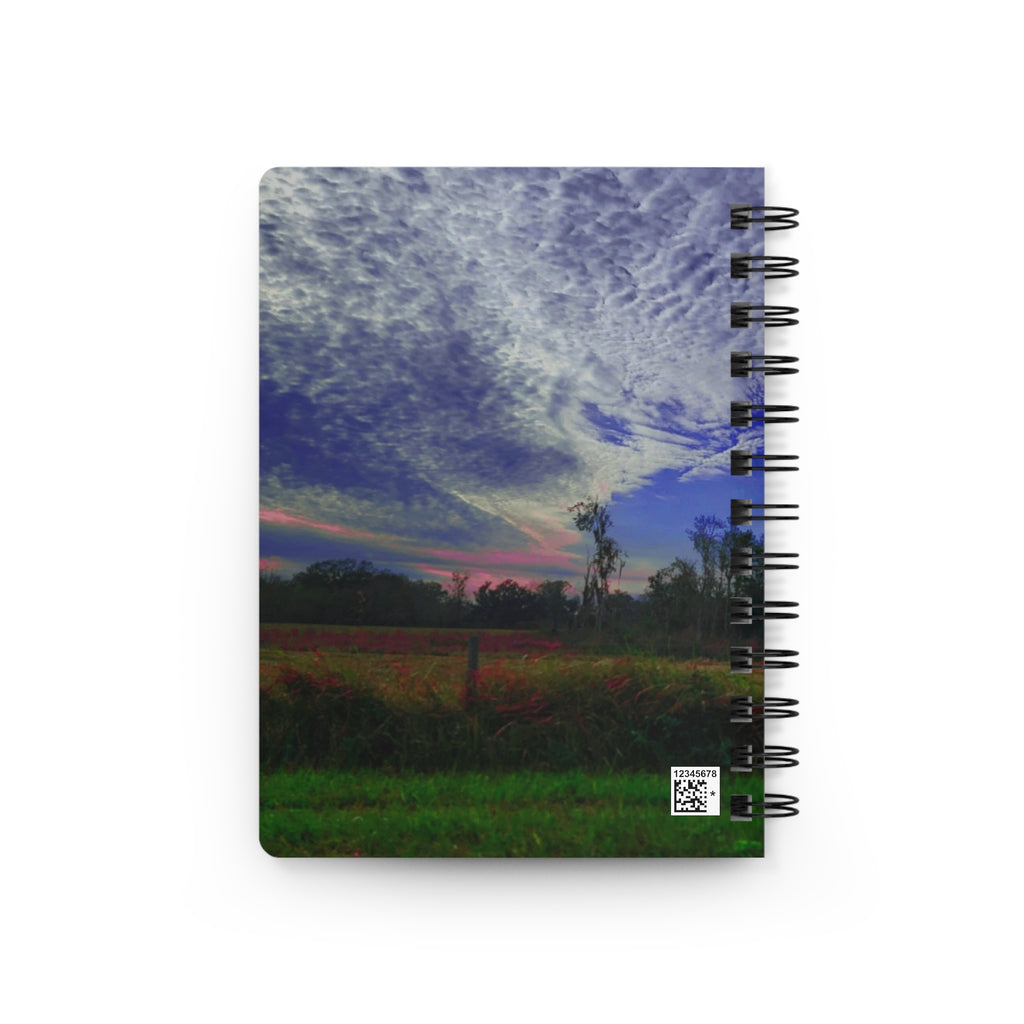 Sunset Prairie Spiral Journal — Scenic Cloudscape Notebook for Nature Lovers