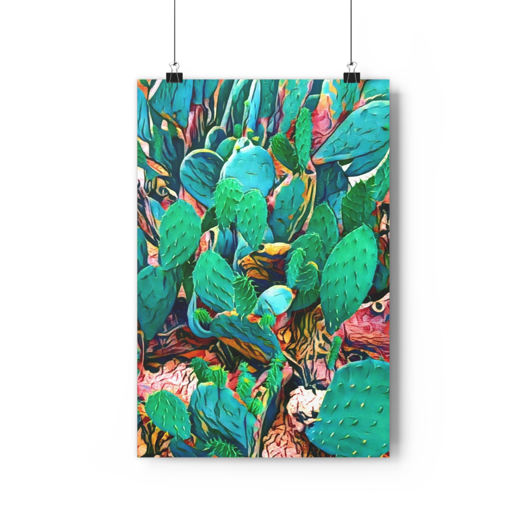 Prickly Pear Cactus Giclée Art Print — Vibrant Botanical Wall Art