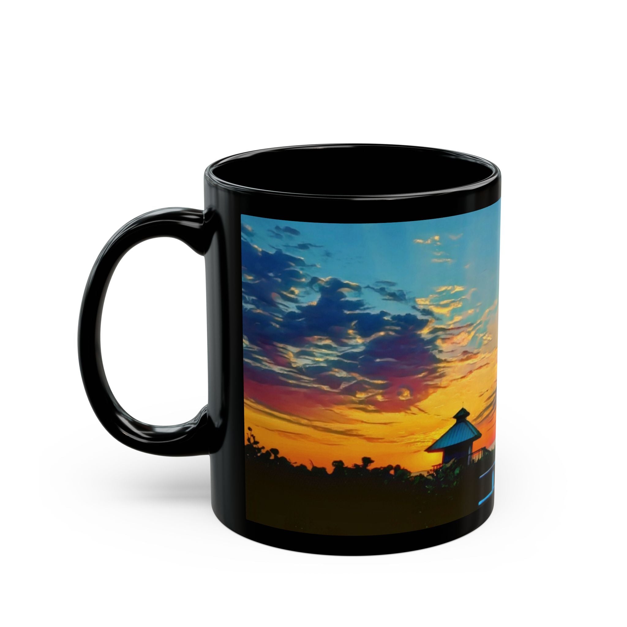 Sunset Palm Beach Mug — Tropical Coastal Coffee Cup (11oz & 15oz)