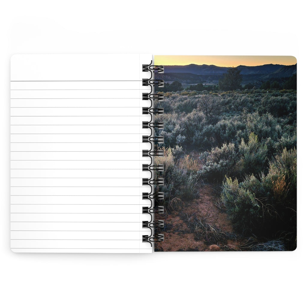 Sunset Sagebrush Spiral Journal — Nature Photography Notebook