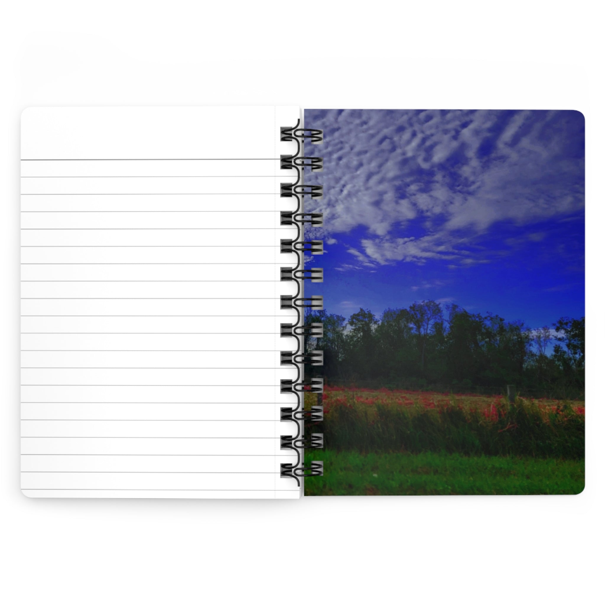 Sunset Prairie Spiral Journal — Scenic Cloudscape Notebook for Nature Lovers