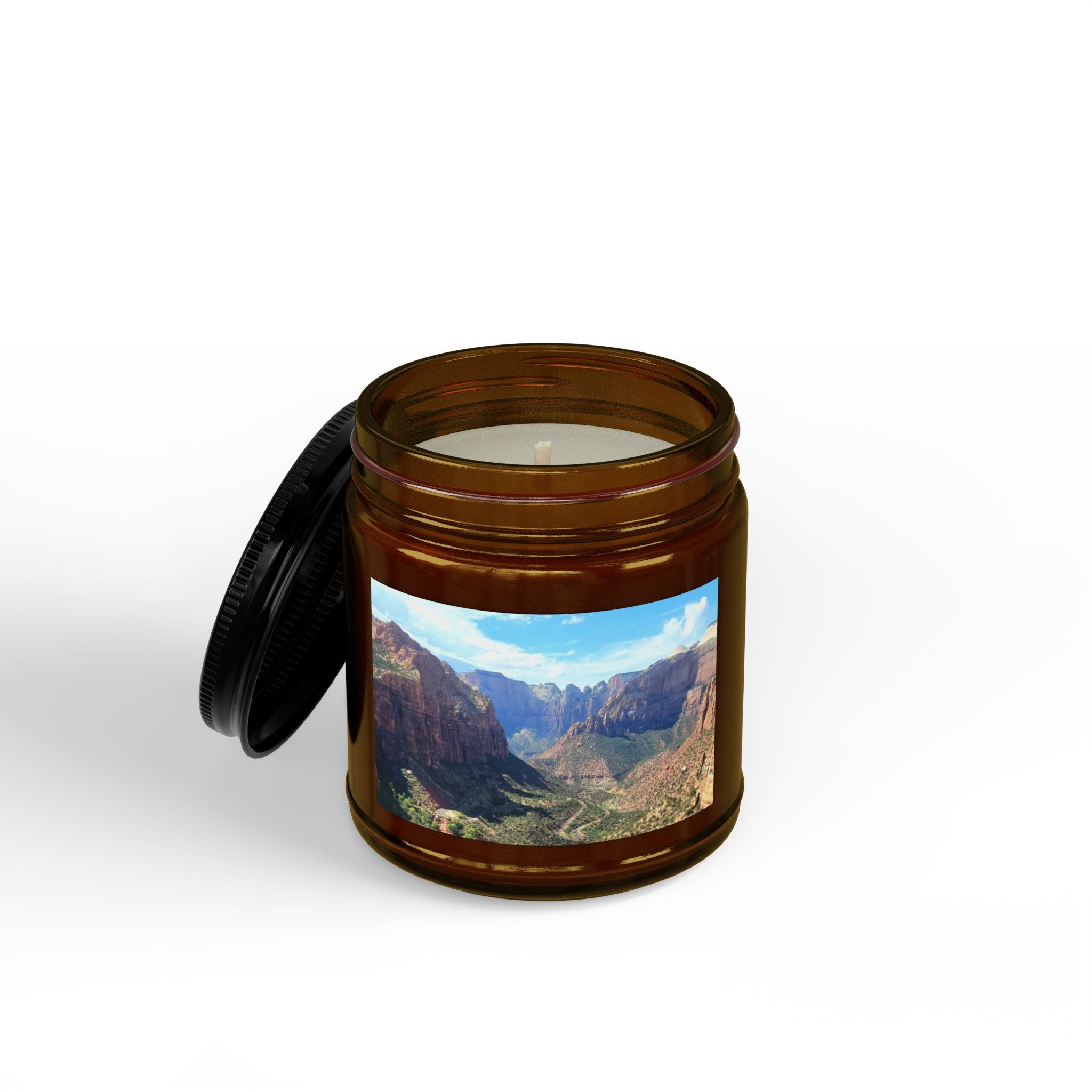 Soy Candle — Canyon Vista Scented Candle (4oz & 9oz, Black Lid)