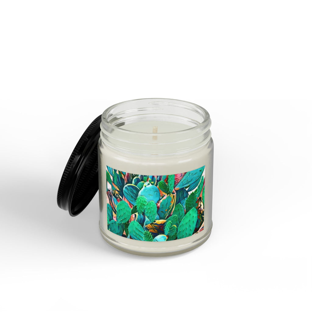 Cactus Garden Soy Candle — 4oz & 9oz Scented Jar with Black Lid