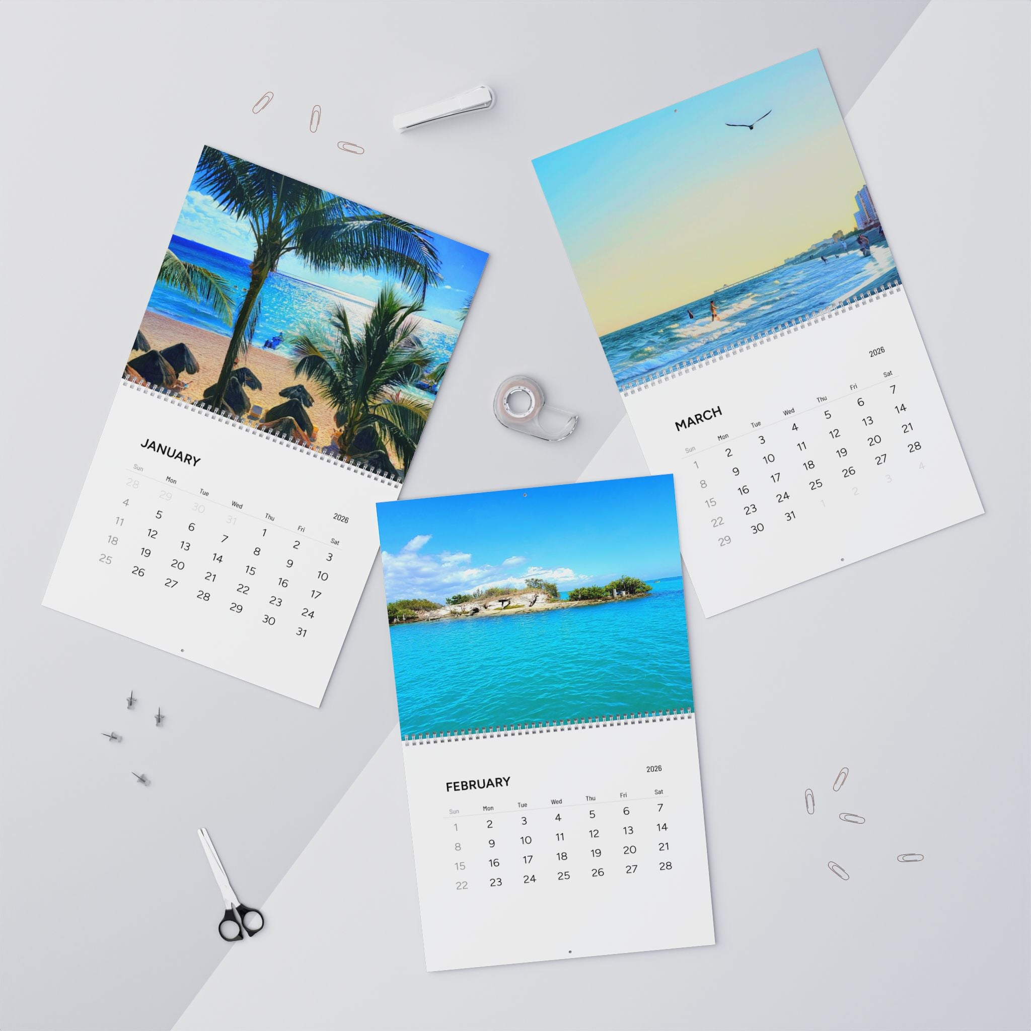 2026 Beach Special Effects Wall Calendar — Scenic Coastal Photography Calendar