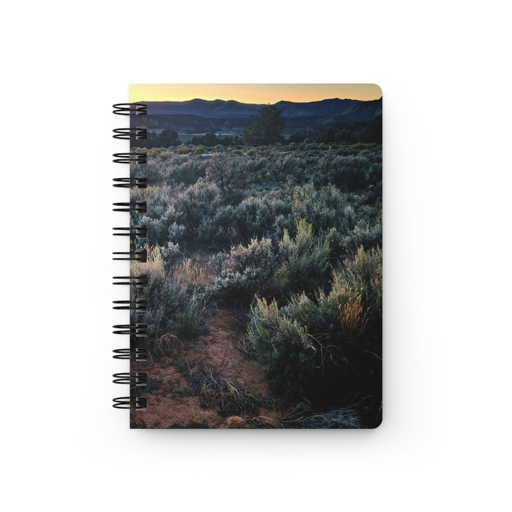 Sunset Sagebrush Spiral Journal — Nature Photography Notebook