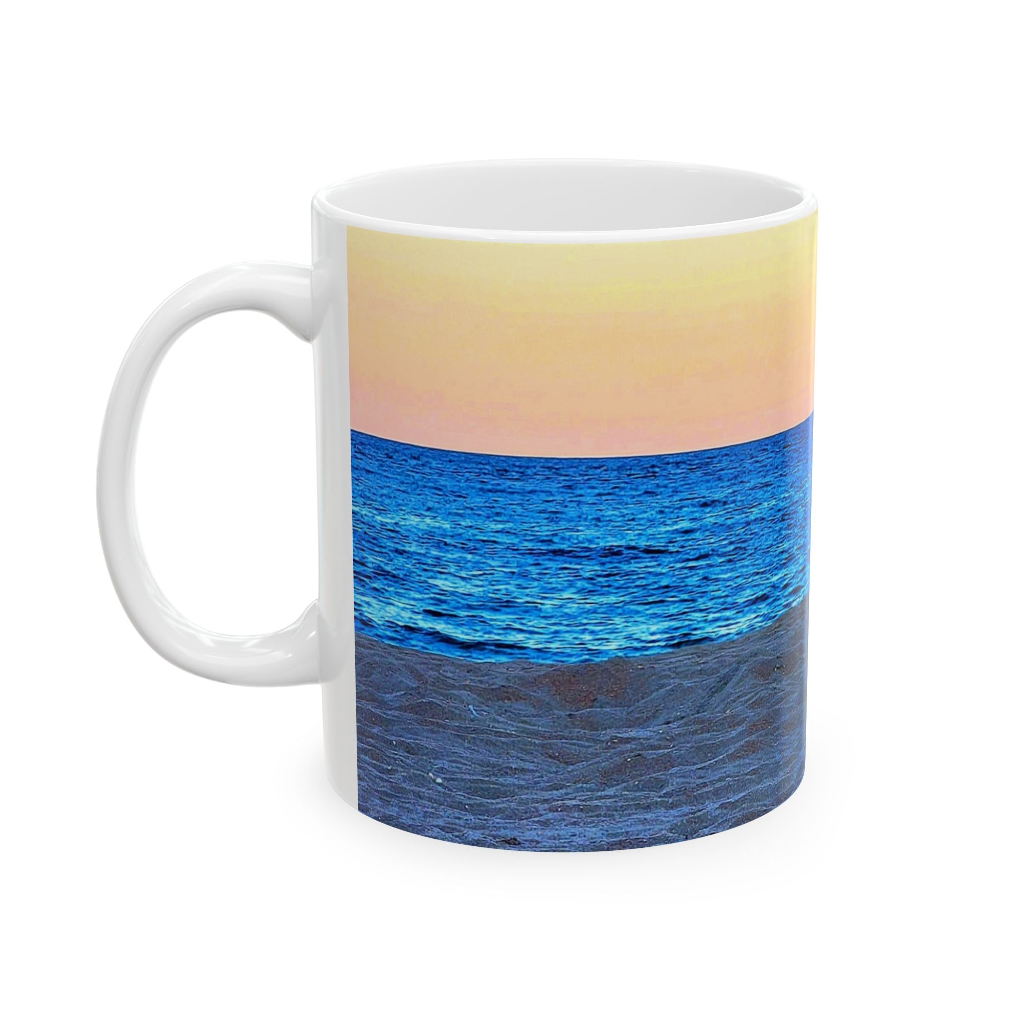 Ocean Sunrise Ceramic Mug — Seascape Coffee Cup (11oz & 15oz)