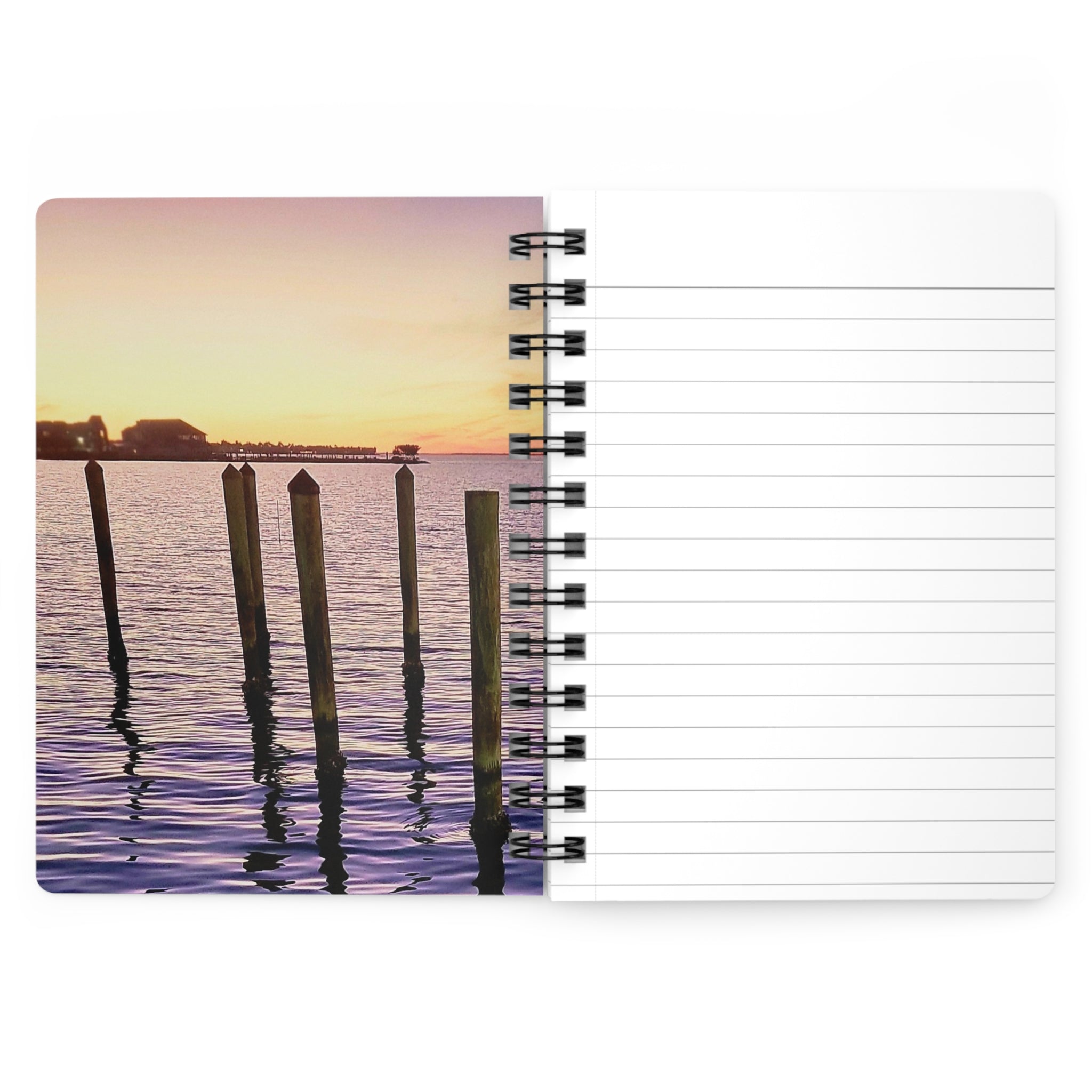 Sunset Harbor Spiral Notebook — Coastal Sunset Journal