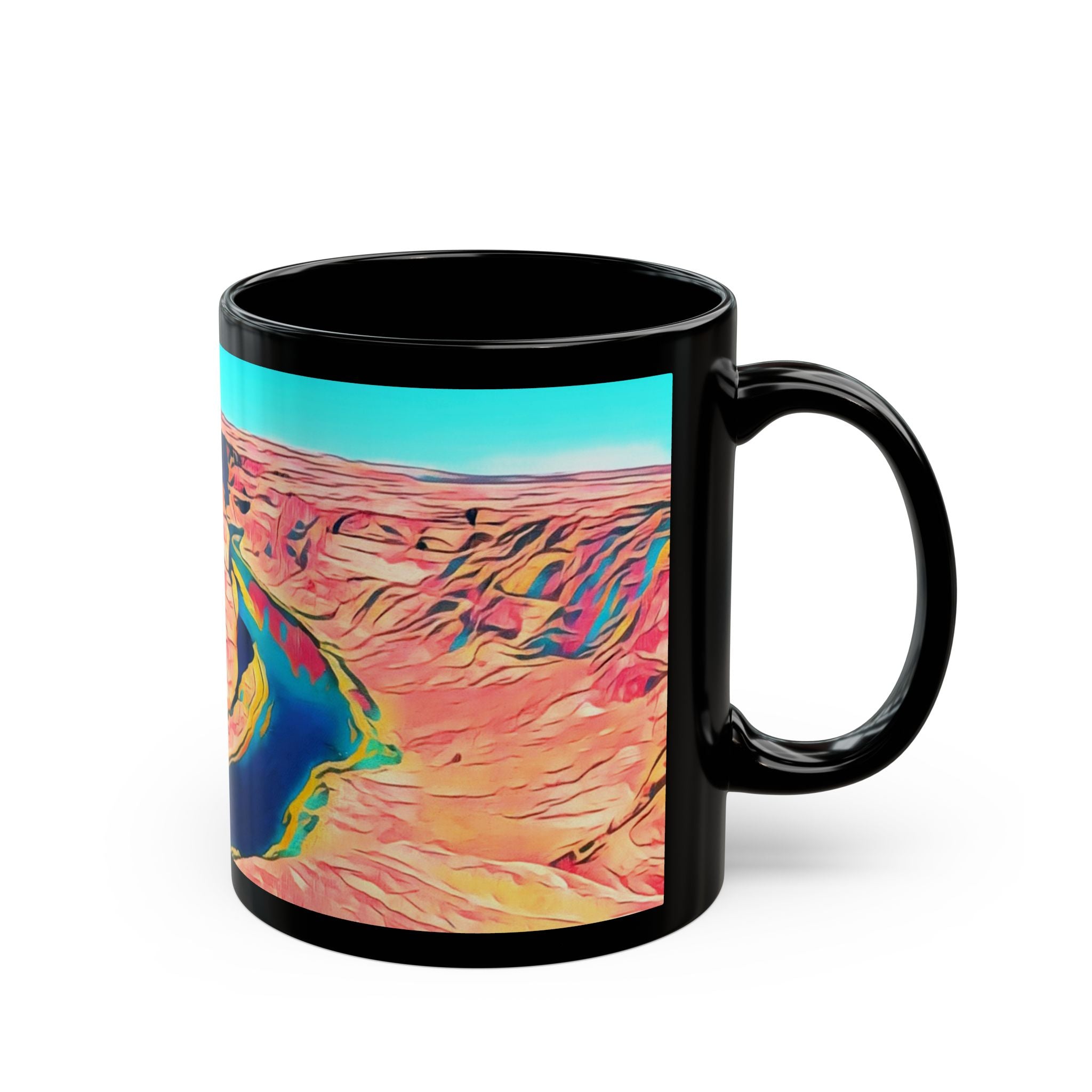 Desert Canyon Art Mug — Vibrant Horseshoe Bend Landscape Ceramic Coffee Cup