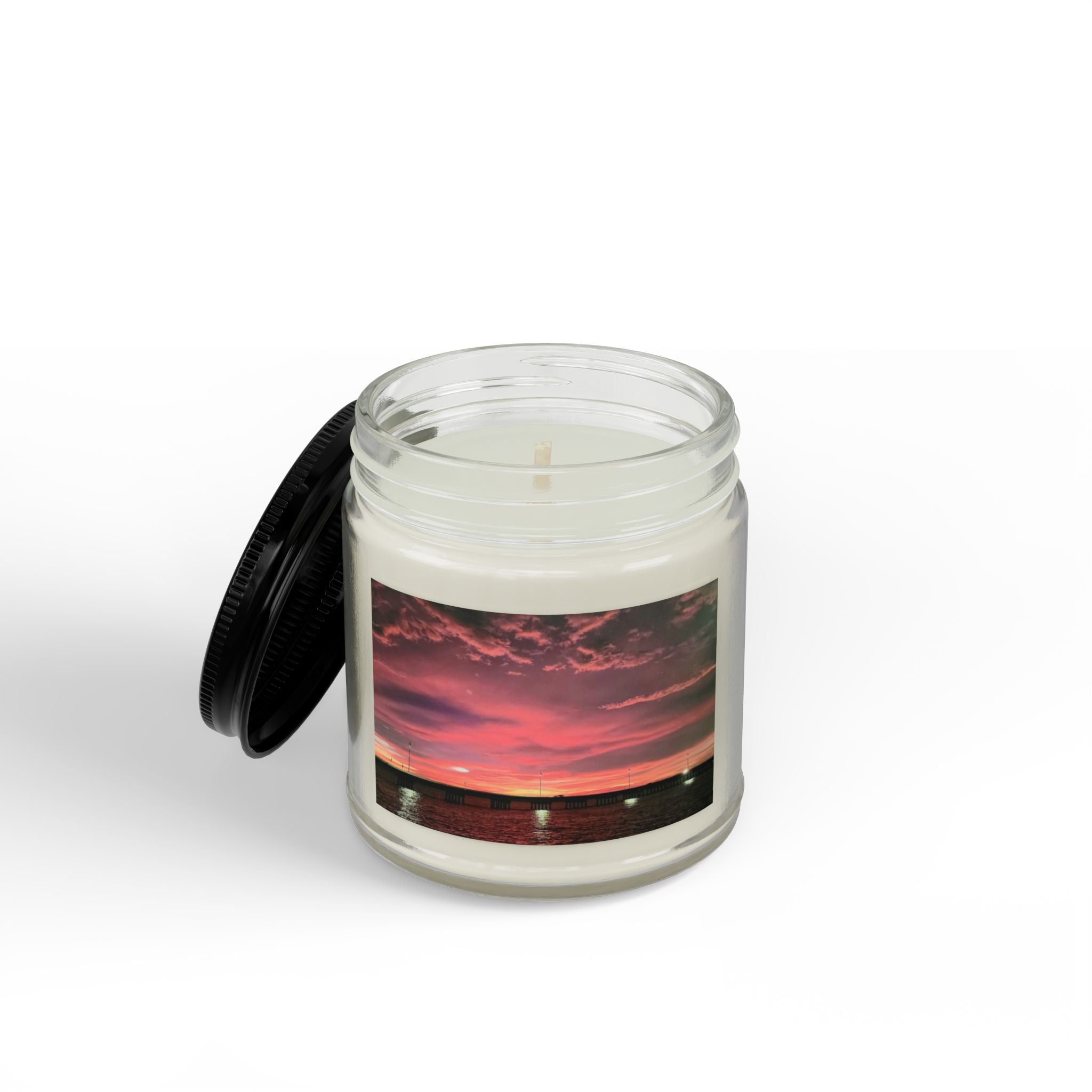 Sunset Beach Soy Candle — Scented Amber Jar Candle (4oz & 9oz)