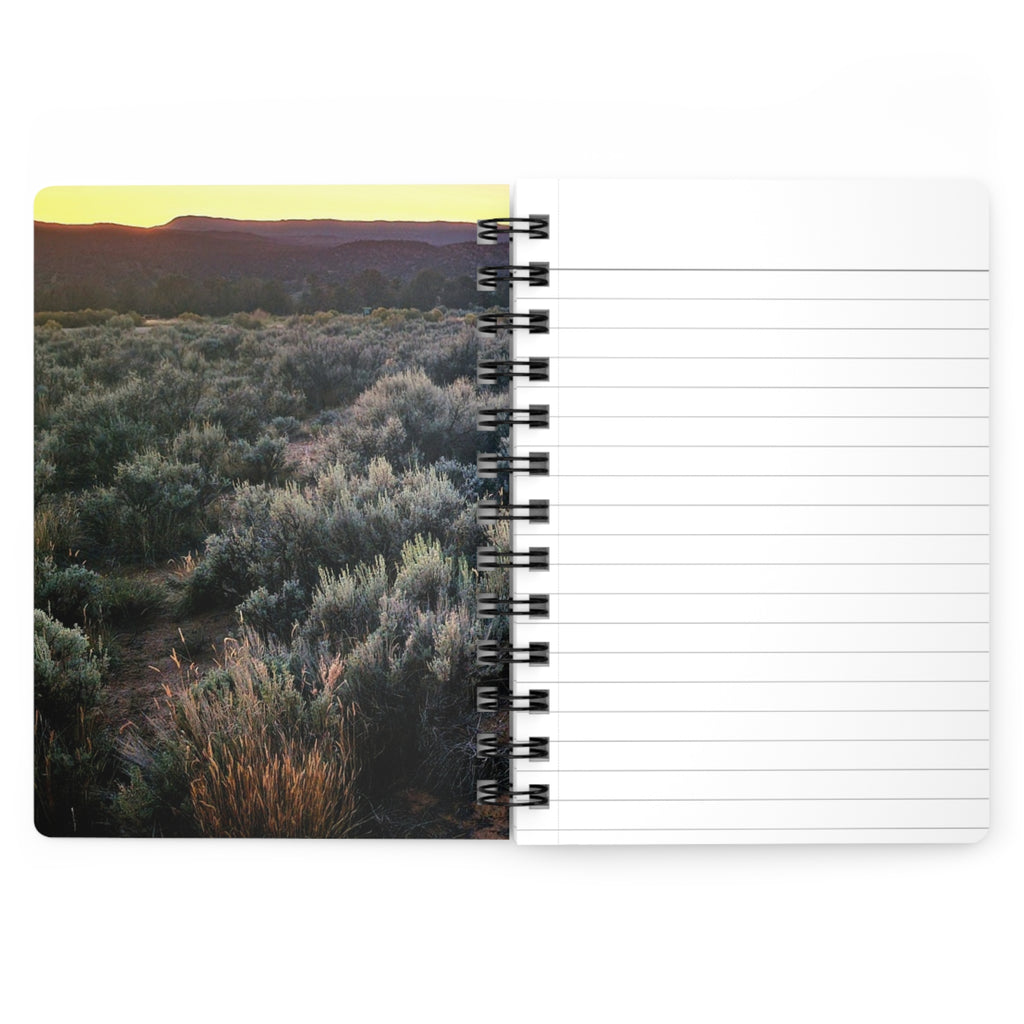 Sunset Sagebrush Spiral Journal — Nature Photography Notebook